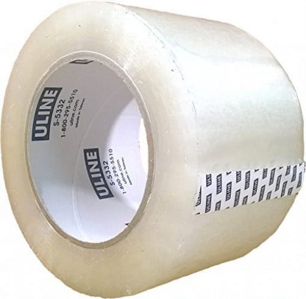 Uline Heavy Duty Packing Tape, Industrial Strength Adhesive, Crystal Clear (3 in x 330 ft, 4 Pack) wnh1f