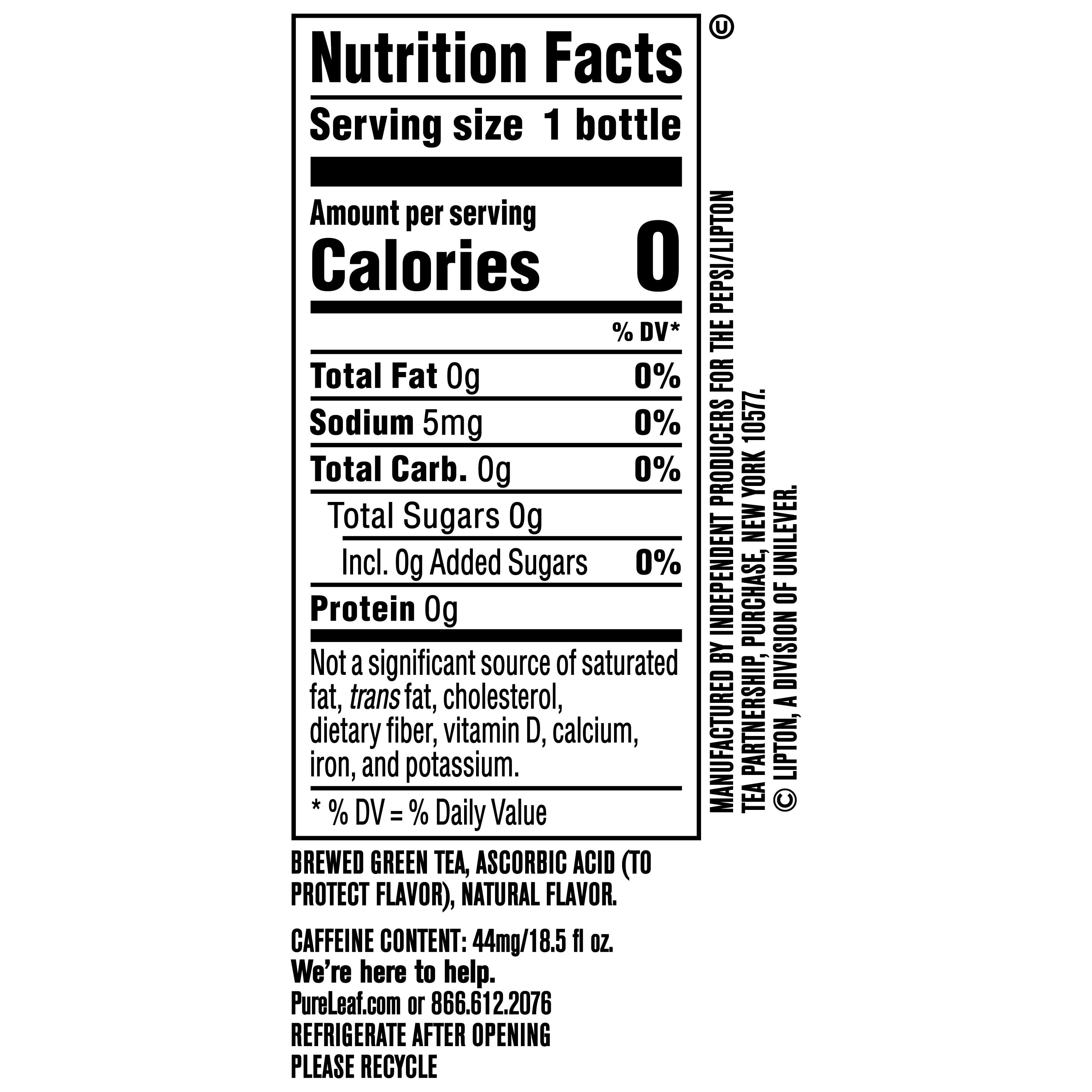 Pure Leaf Unsweetened Real Brewed Green Iced Tea (Green, 12 Pack of 18.5 fl oz) a4rc3