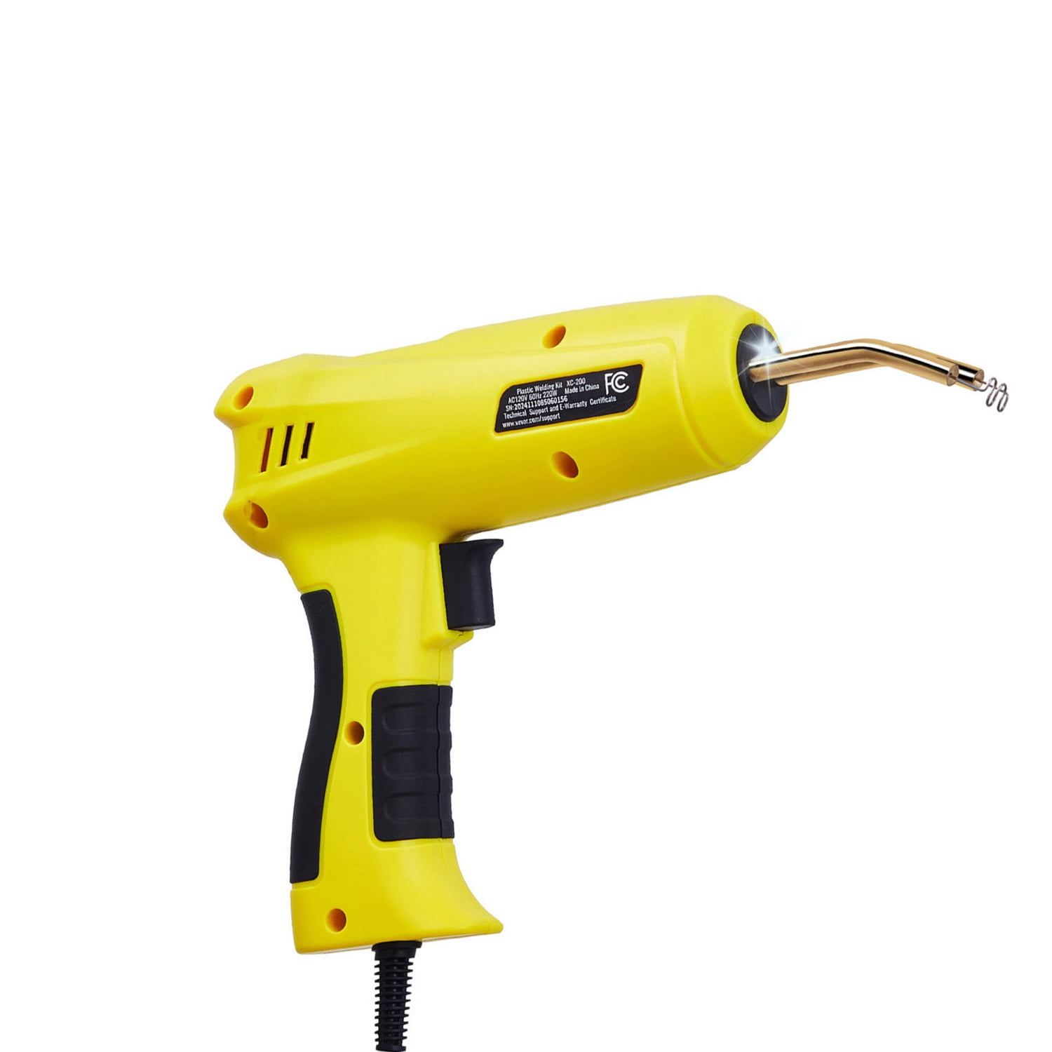 KFFKFF Plastic Welding Kit, 220W Hot Staple Welder Gun with 1200 Staples & 76 Welding Rods (Yellow, 1276 Piece Set) gyxee