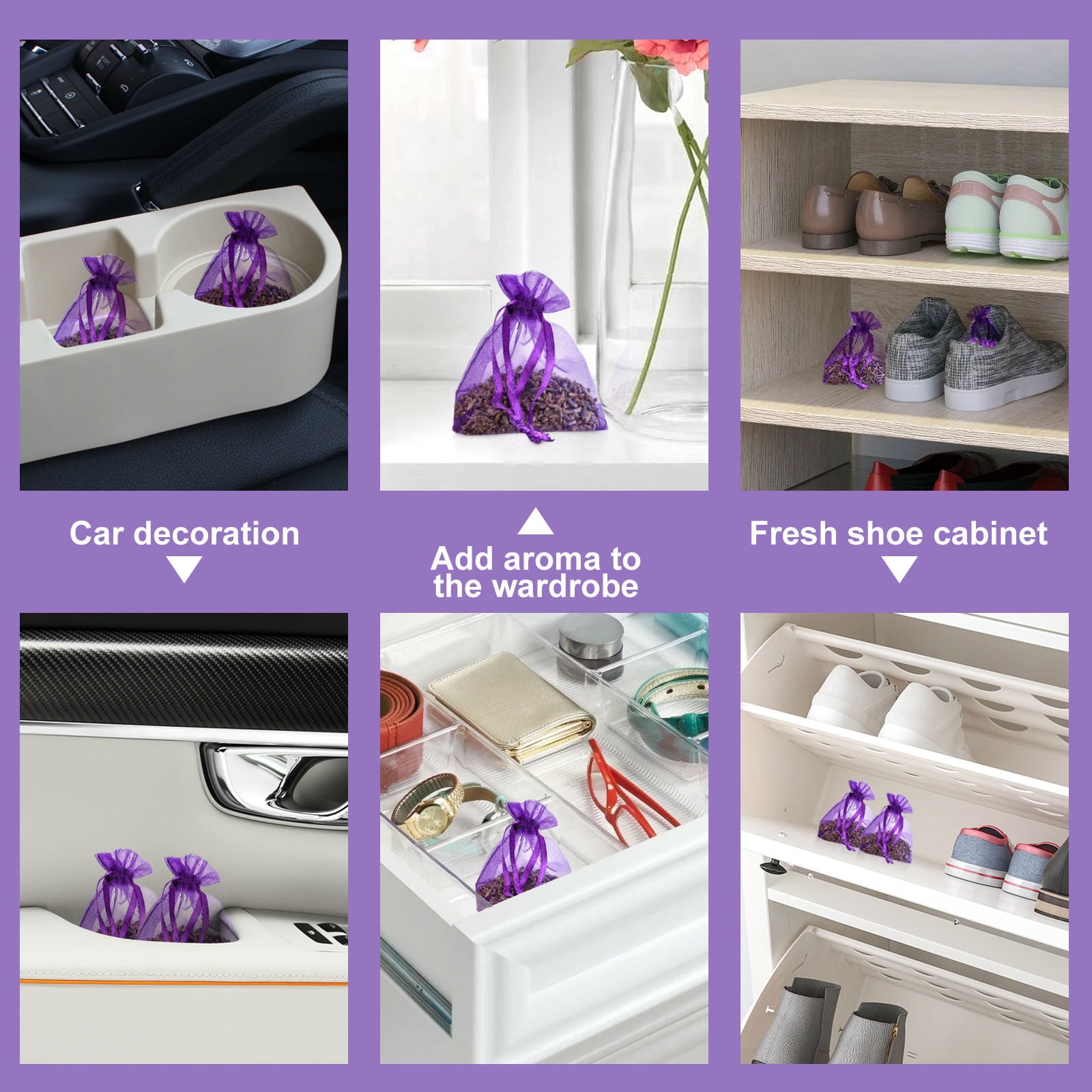 TOPRenddon Natural Lavender Sachet Bags for Closet and Car (10 Pack, 4 in) 9fput