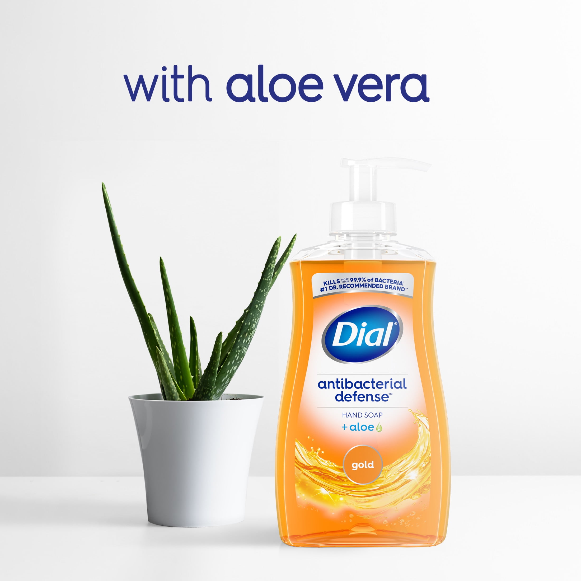 Dial Antibacterial Defense Liquid Hand Soap, Moisturizing Formula with Aloe Vera (Gold, 11 fl oz) gszu3