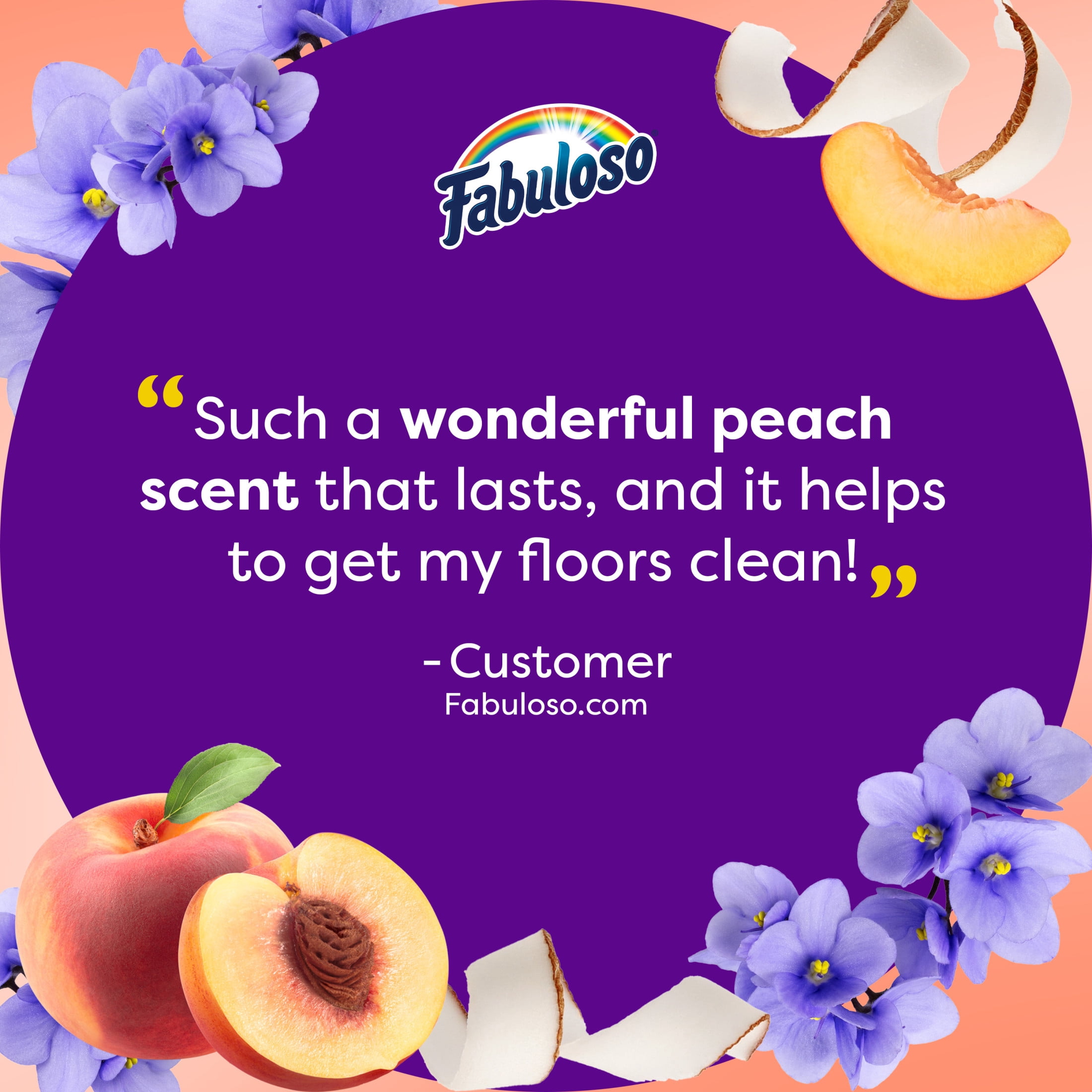 Fabuloso 2X Multi-Purpose Cleaner, Concentrated All-Purpose Surface & Floor Cleaner, Peach Scent (56 fl oz) eyyus