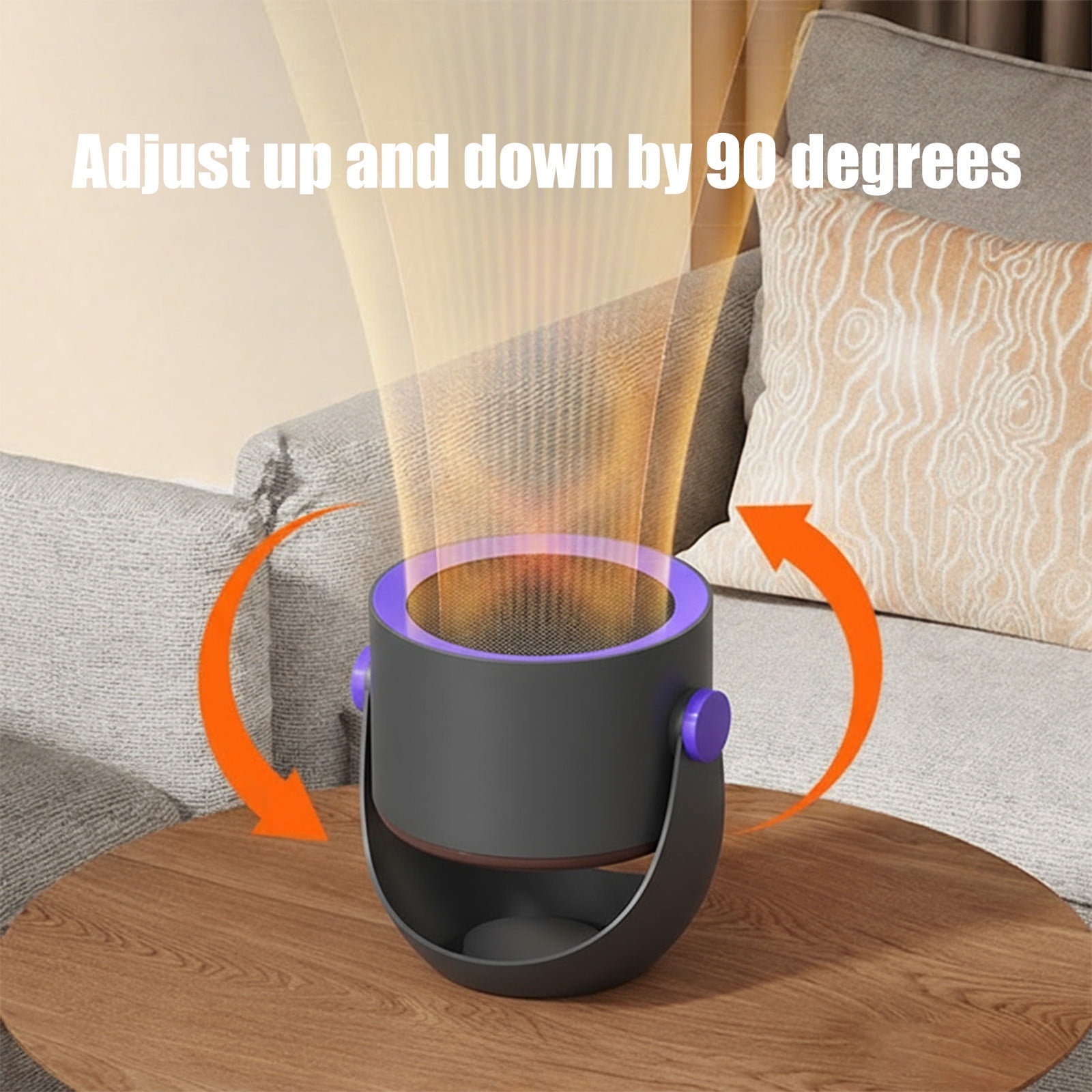 Yhmxh Portable Electric Space Heater, Quiet Ceramic Desktop Fan for Office and Home (Yellow, 6 in x 6 in) 6yxjb