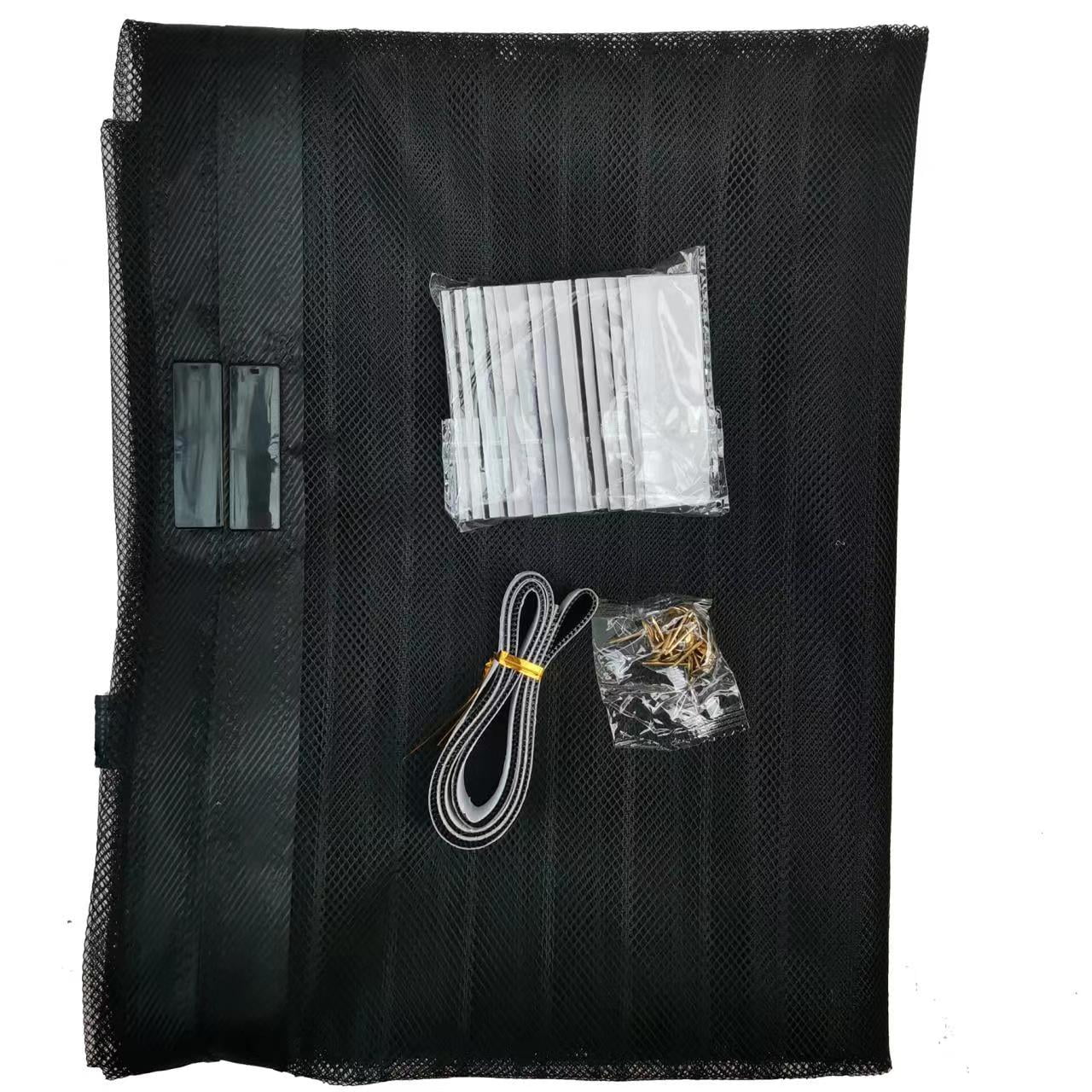 Entesi Self-Closing Magnetic Screen Door, High-Density Polyester Mesh Barrier for Patio and Entryway (Black, 38 in x 82 in) 68rwd