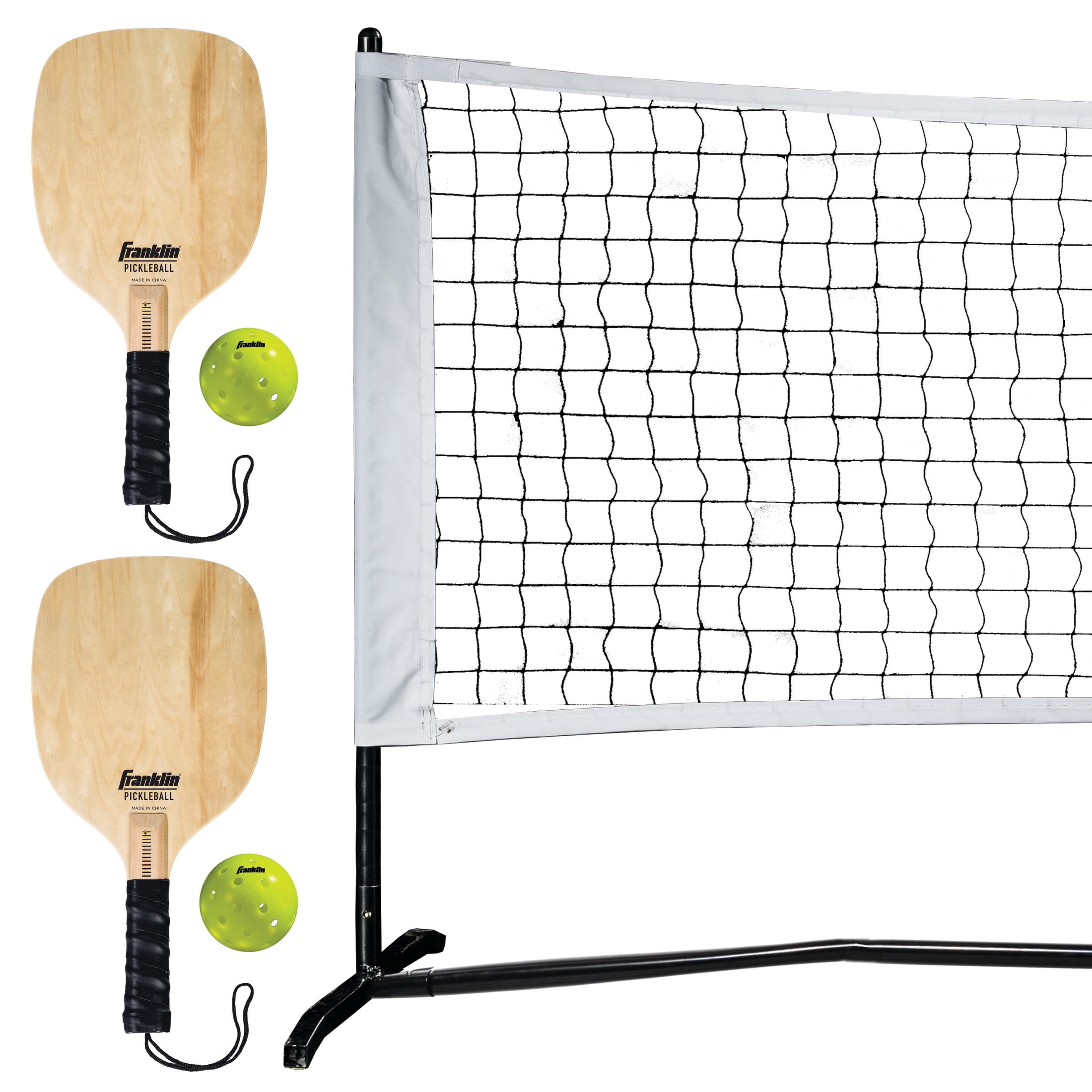 Franklin Sports Pickleball Net Set with Paddles and Balls (10 ft Wide, Black) 5idus
