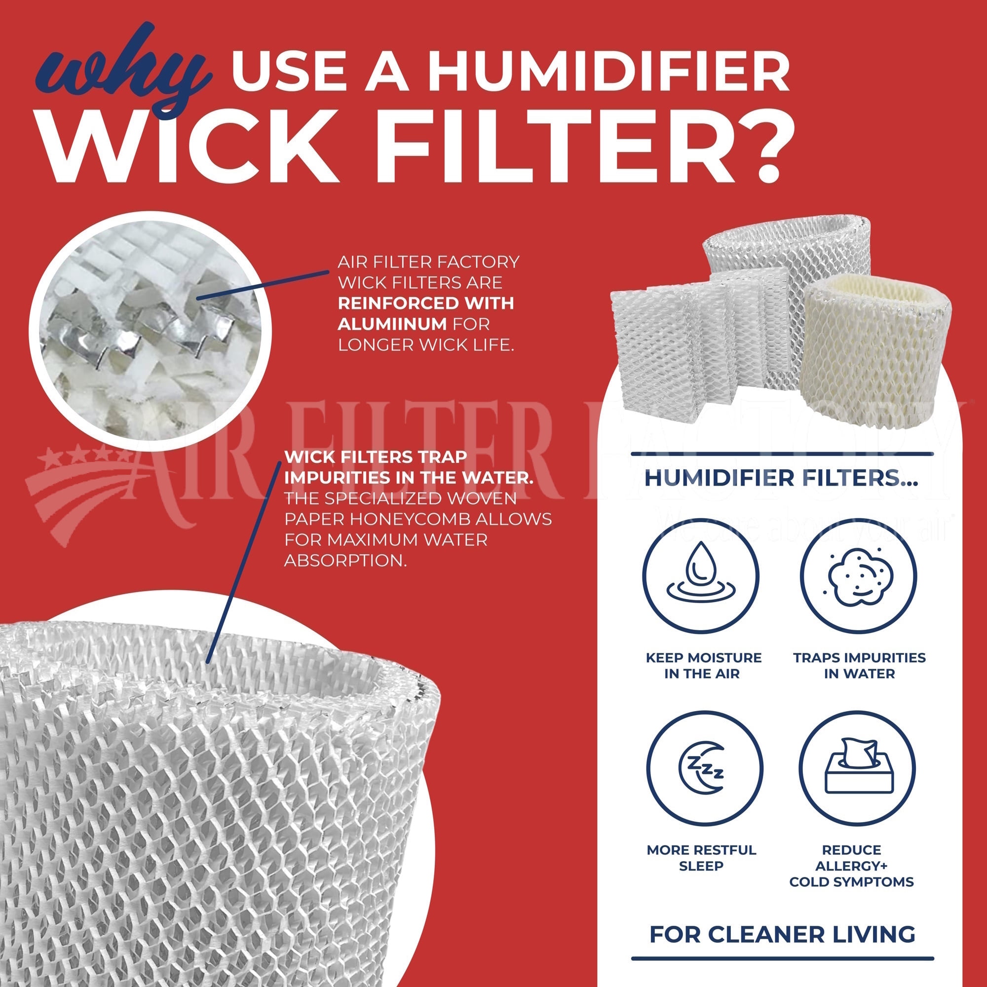 Air Filter Factory Humidifier Wick Replacement for Holmes H64-C HM1645 HM1730 HM1745 HM1750 HWF-64 (2-Pack) zqua0