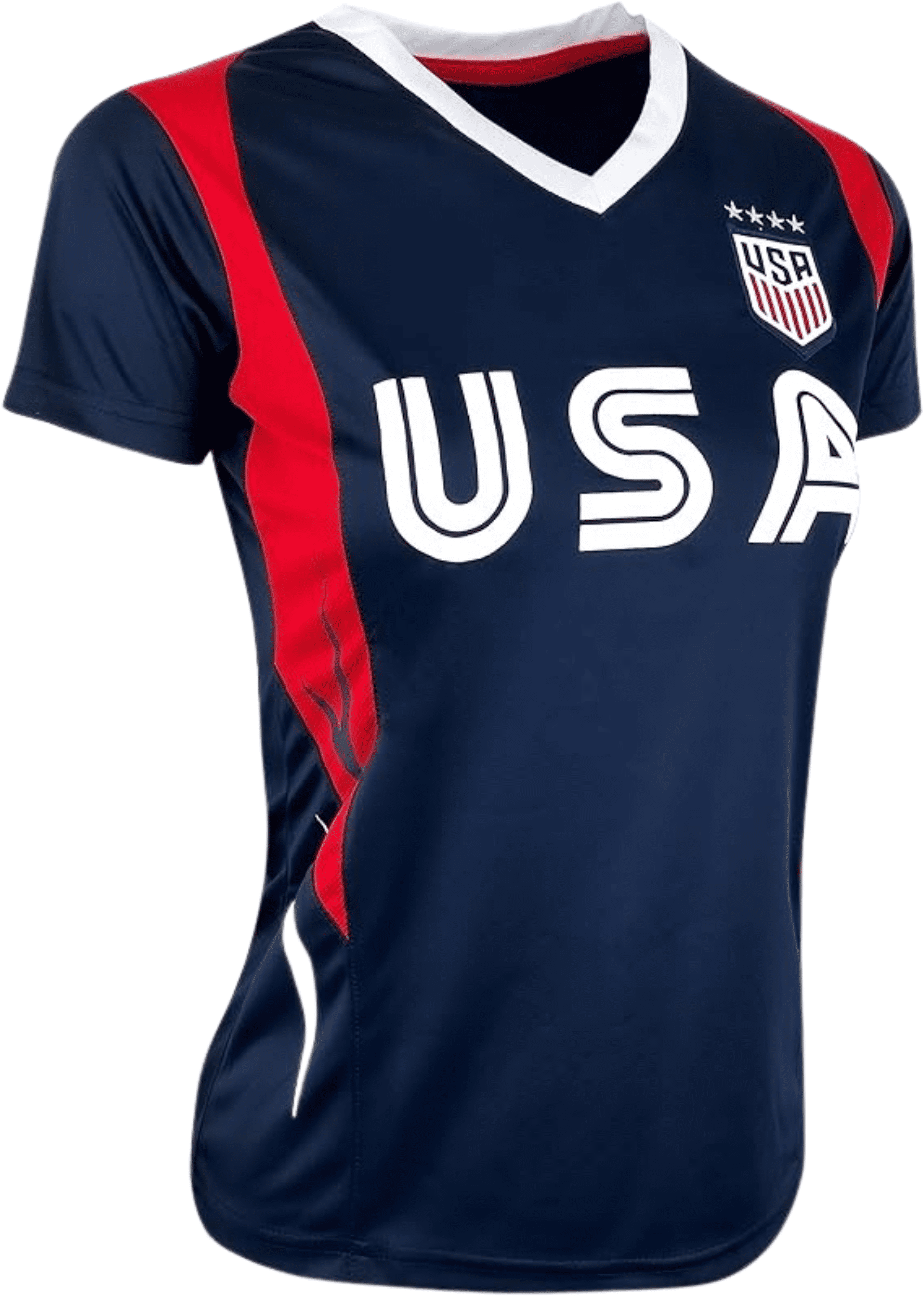 Icon Sports USWNT 4-Star Soccer Jersey (Navy, Youth Extra Small to Adult XL) owhqw
