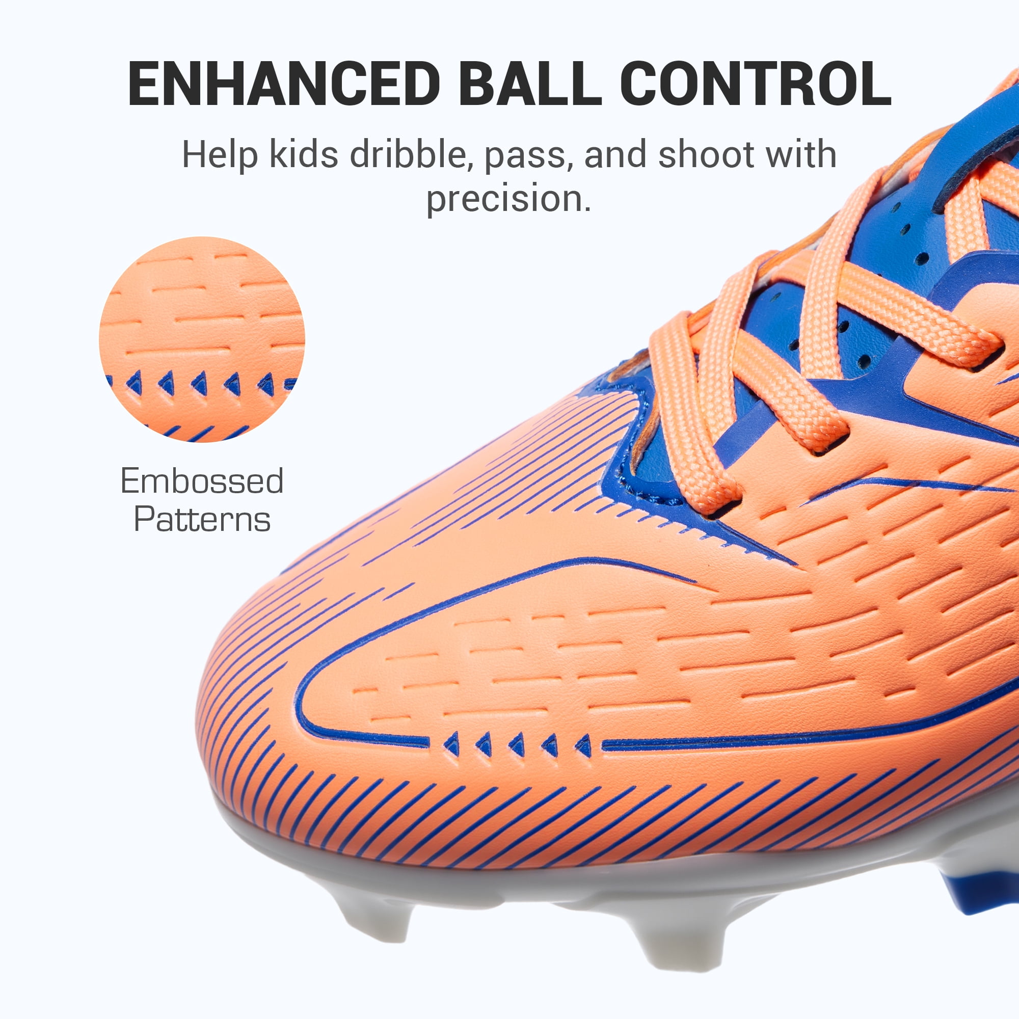 Dream Pairs Kids Multi Ground Soccer Cleats Athletic Football Shoes (Orange, 13 US Little Kid) uoocw