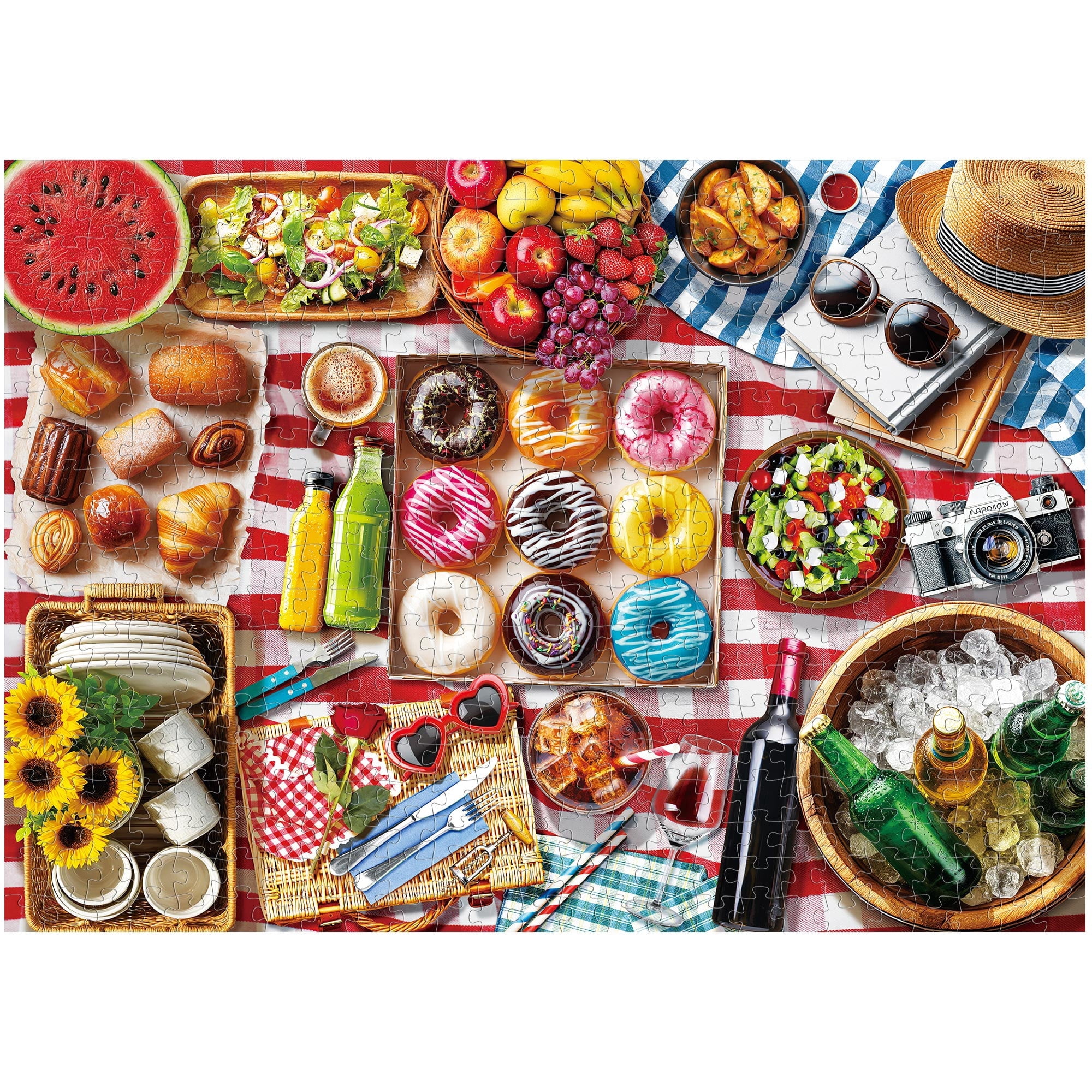BenBen 500 Piece Jigsaw Puzzle for Adults, Picnic Party Time Landscape Art (19.6 in x 13.7 in) tbklt