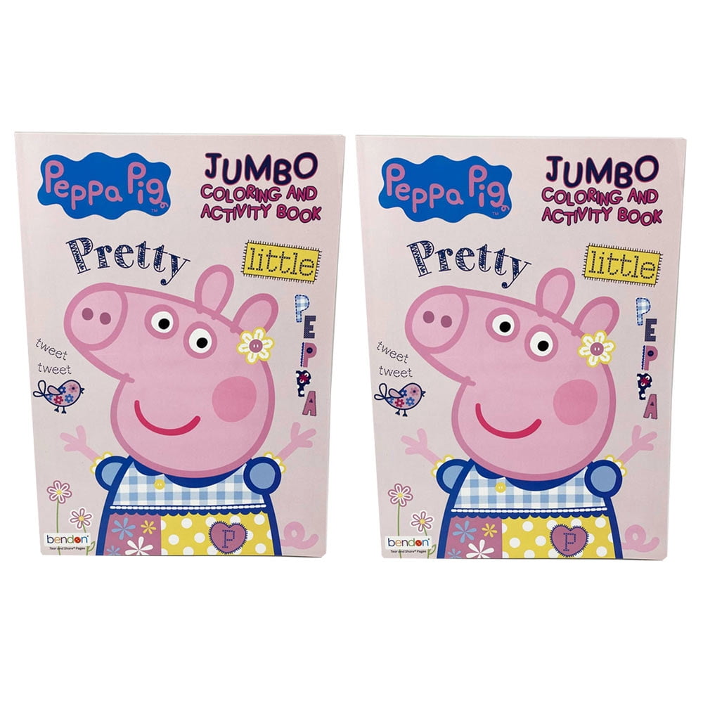 BAZIC Peppa Pig Jumbo Coloring Activity Book Set (Multicolor, 2 Pack, 8 in x 11 in) 2o9qv