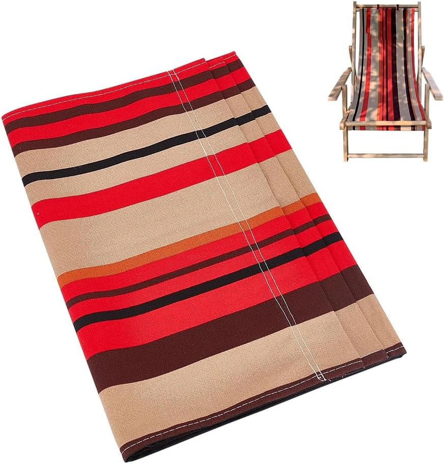 Generic Beach Sling Chair Replacement Fabric Canvas Cover (Red Stripe, 45.28 in x 16.93 in) 3pp1u