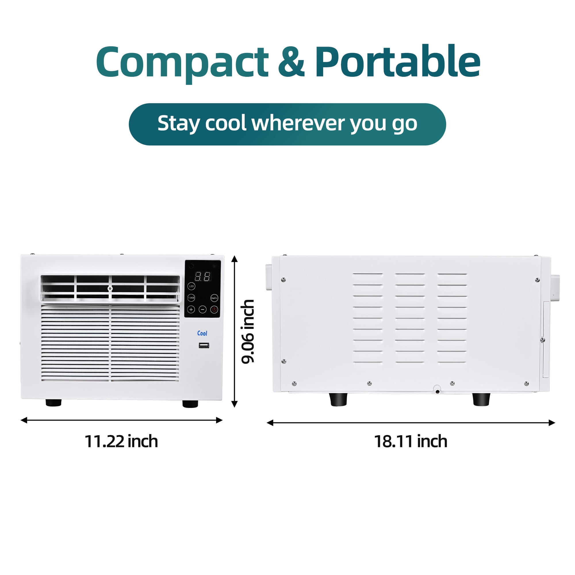 Edendirect Portable Air Conditioner 2300 BTU Compact Cooling Unit with Remote and Dehumidifier (White, 45 sq. ft.) p4zl9