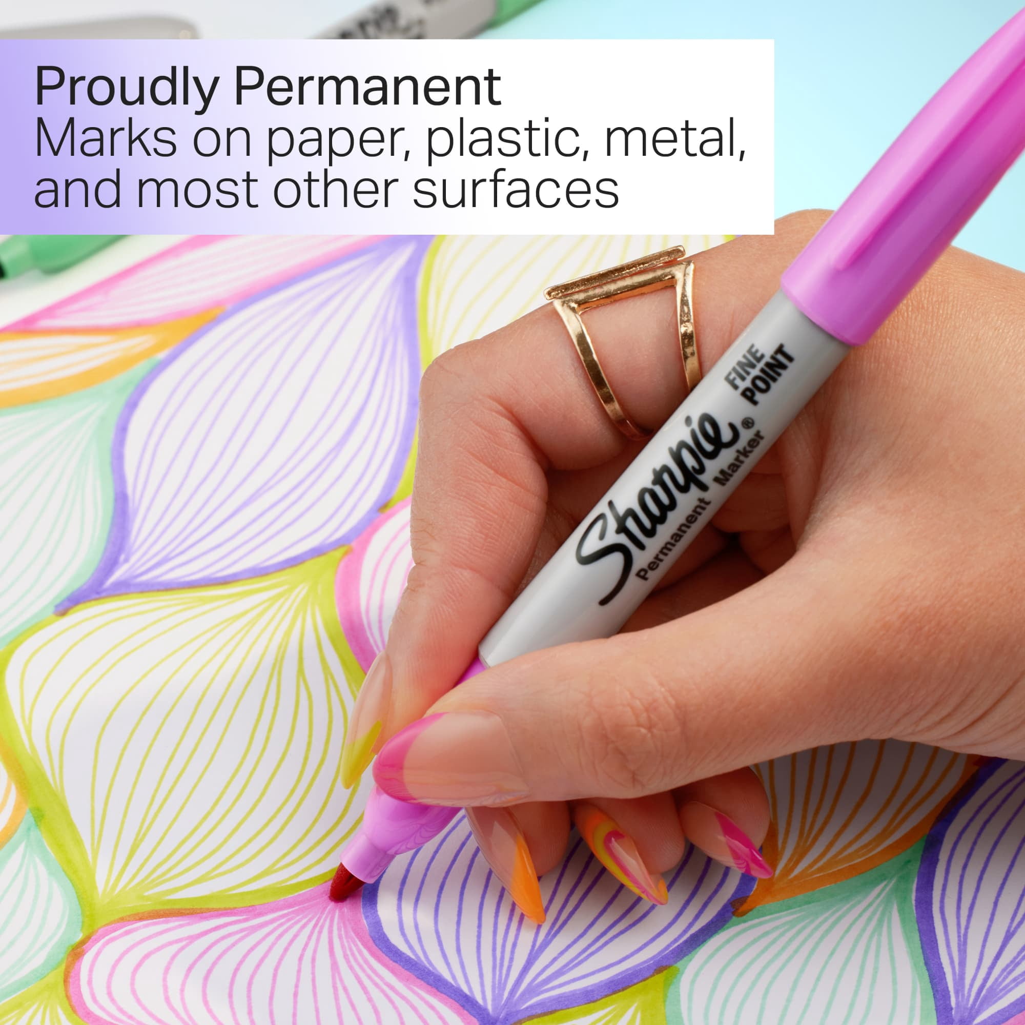 Sharpie Glam Pop Permanent Markers, Fine Point, Quick-Drying Ink (Assorted Colors, 12 Count) gwpez