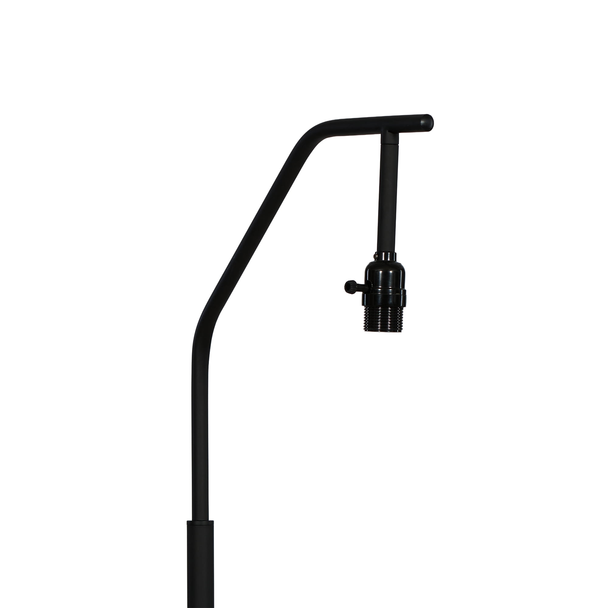Mainstays 62 in Metal Angled Downbridge Floor Lamp with Linen Shade (Black, 62 in) y353p
