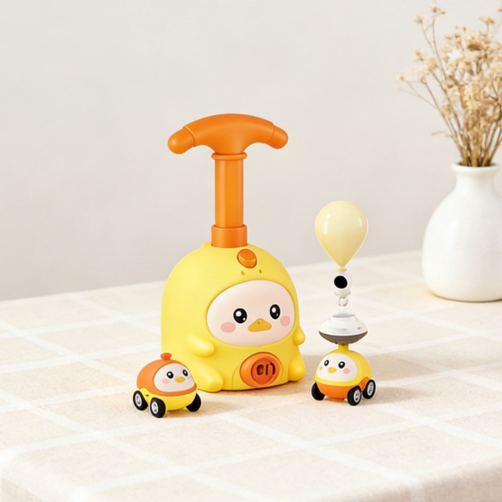 TrdSipl Animal Air Powered Balloon Car Toy Set with Manual Pump Launcher (Blue, 1 Pump, 1 Car, 6 Balloons, 1 Flying Set) w6lfl