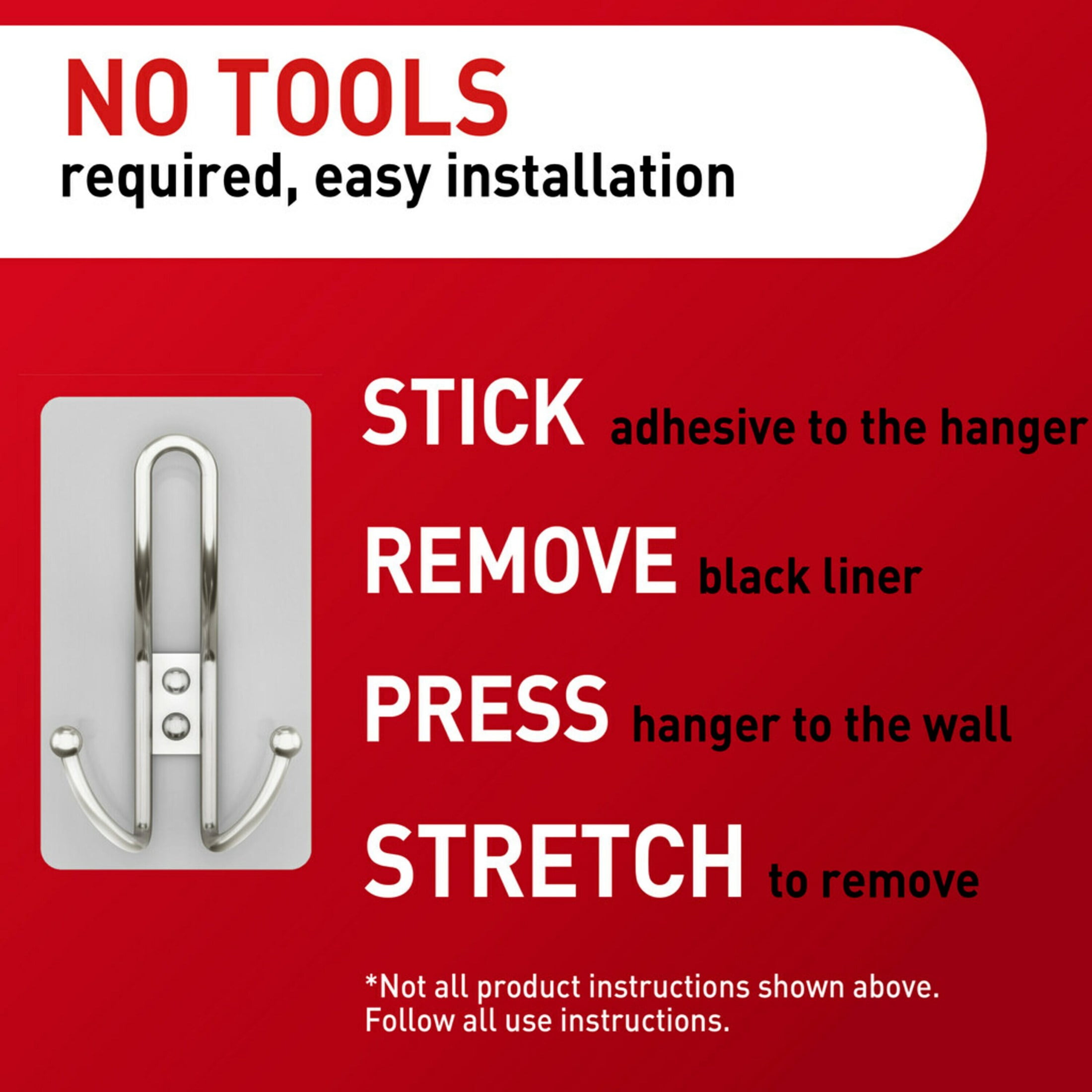 Command X-Large Triple Wall Hook, Damage-Free Adhesive Hanging Organizer (Satin Nickel, 1 Hook, 3 Strips) ong27
