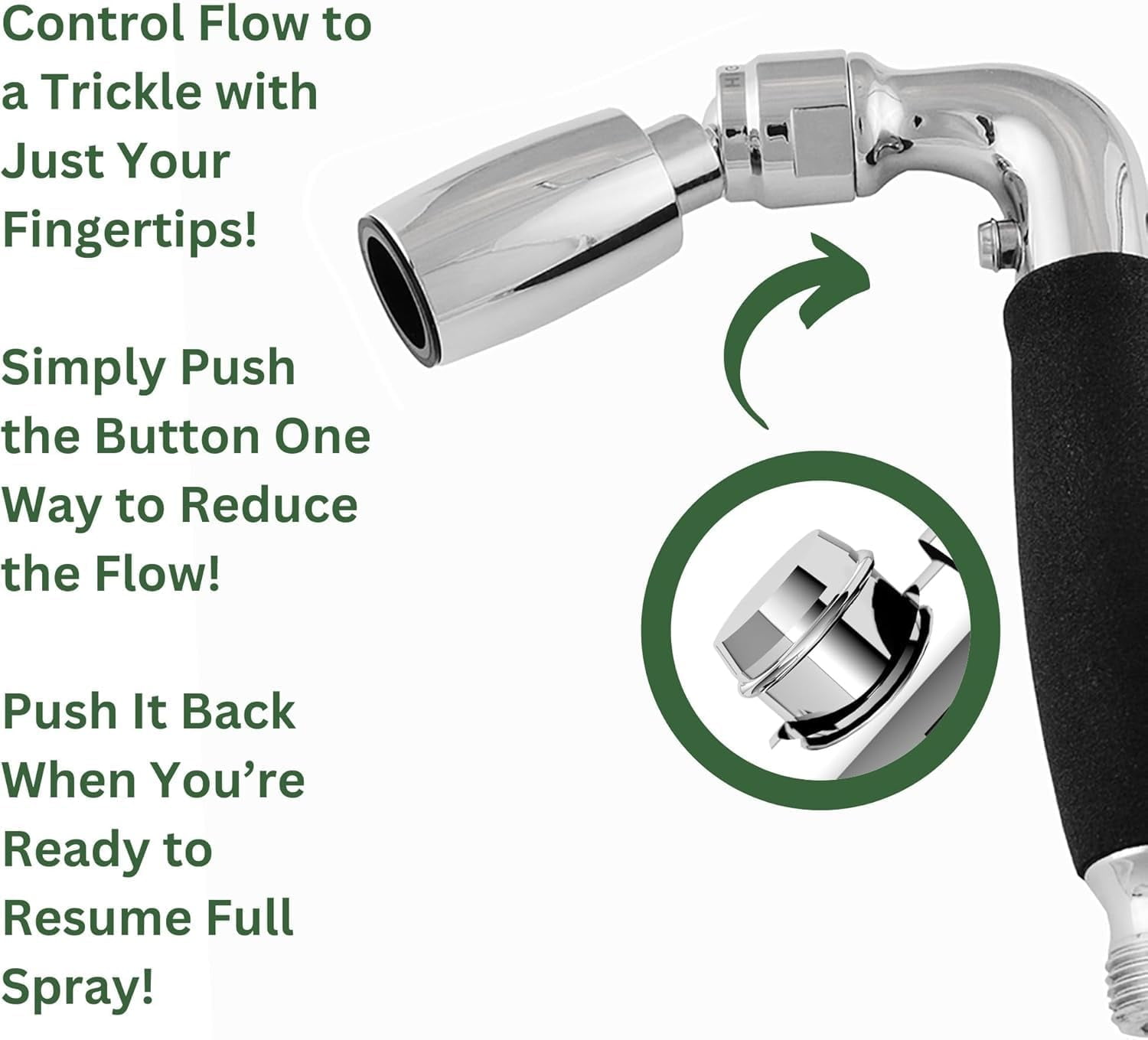 High Sierra Showerheads Solid Metal 2.0 Low Flow Handheld Shower Head Kit (Polished Chrome, 72 in Hose) sjlkg