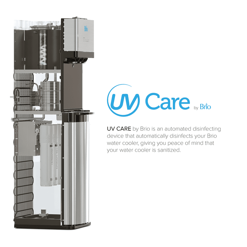 Brio 500 Series Water Cooler Dispenser with Multi-Stage Filtration (Silver) pbvqb