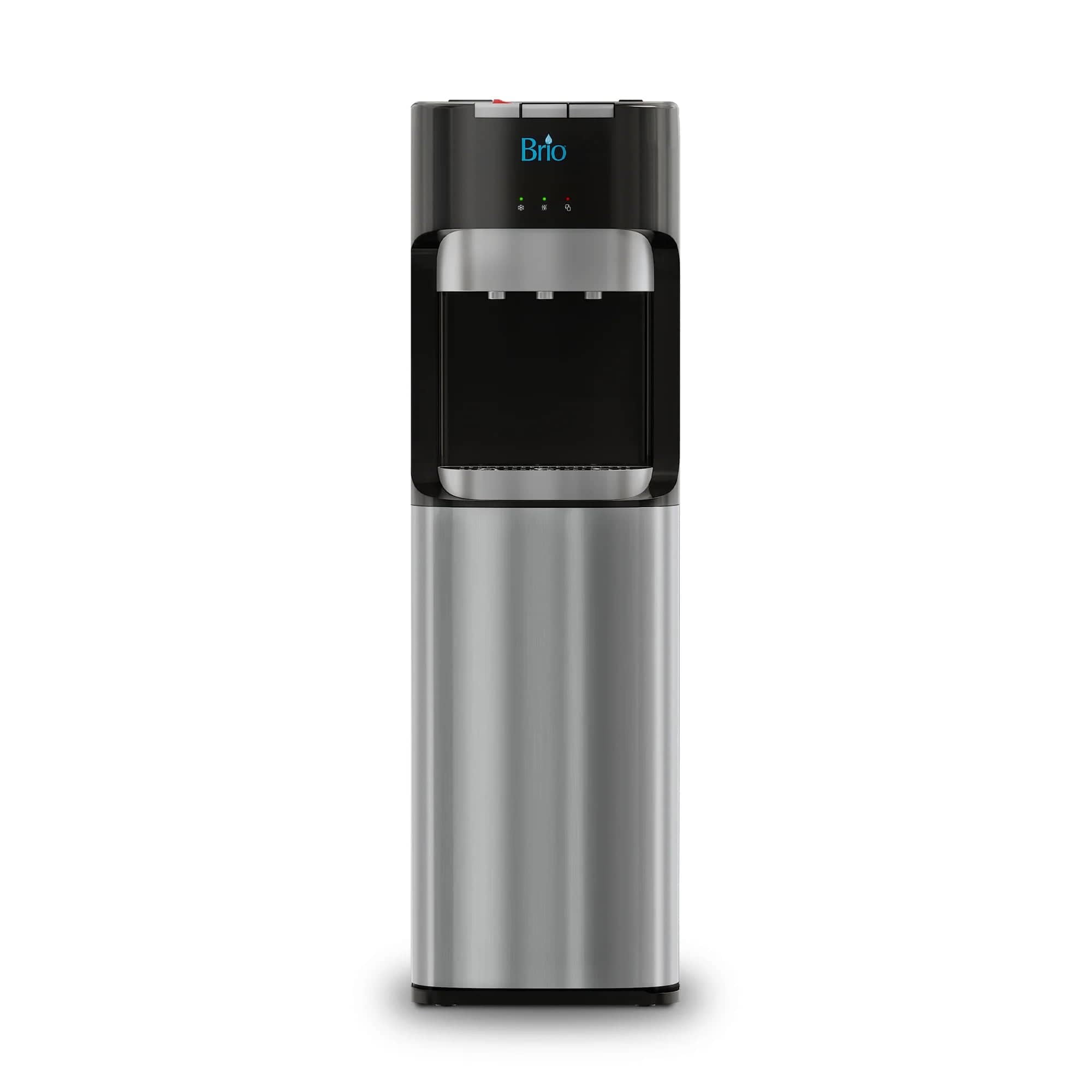 Brio Bottom Load Water Cooler Dispenser with Hot, Cold, and Room Temperature Settings (Silver, 41.4 in) mrpmu
