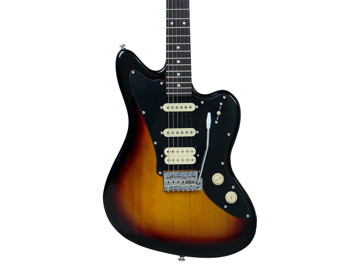 Monoprice Indio Offset OS20 Classic Electric Guitar (Sunburst, Full Size) 4xu1a