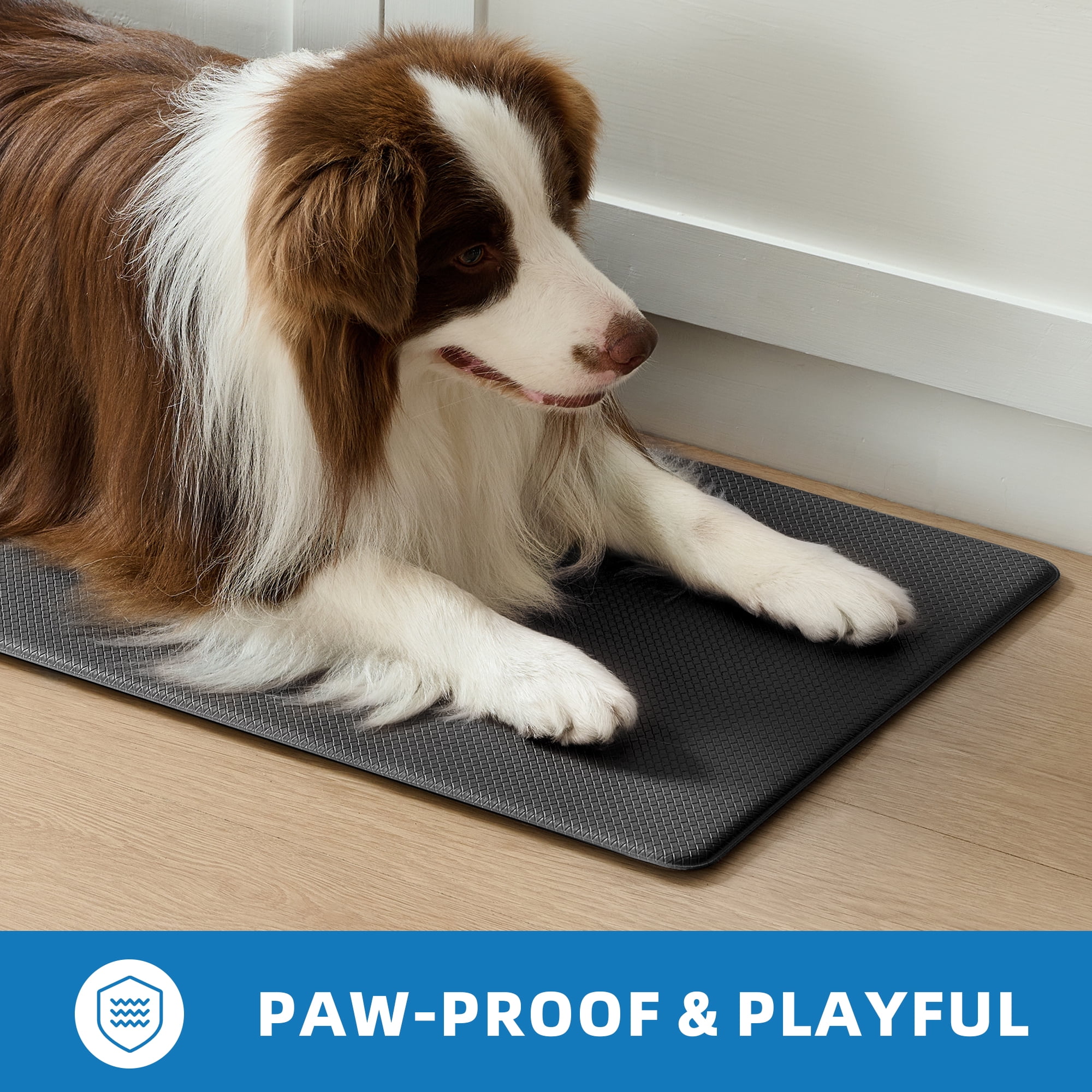 Galmaxs7 Anti-Fatigue Kitchen Floor Mat Set, Non-Slip Waterproof Standing Rugs for Home Office (Black, 17 in x 29 in and 17 in x 47 in) ypp9j