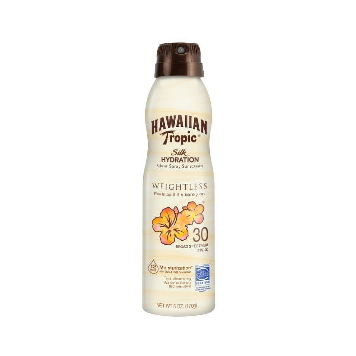 Hawaiian Tropic Silk Hydration Clear Mist Sunscreen SPF 30 (Clear, 12 oz, 2 Pack) in8hi