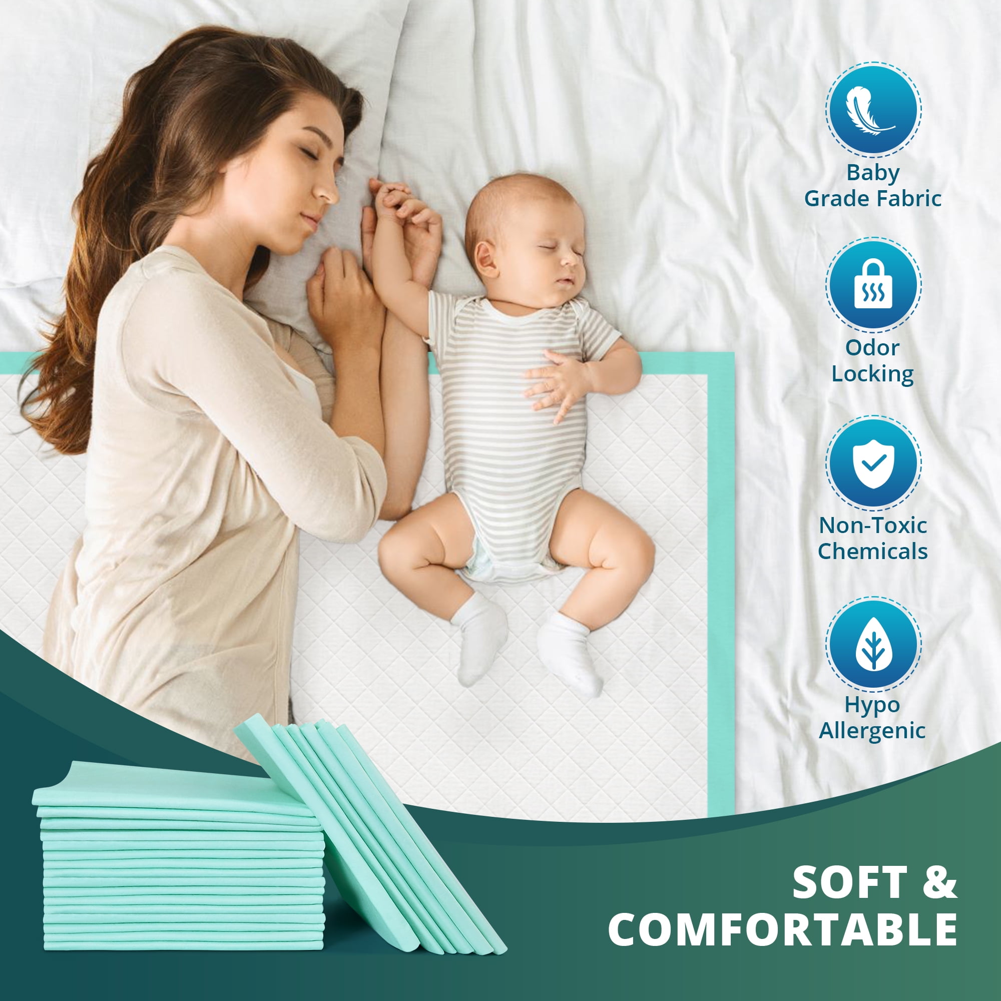 BOKYAN Disposable Incontinence Bed Pads (30 in x 36 in, 100 Count) 064lp