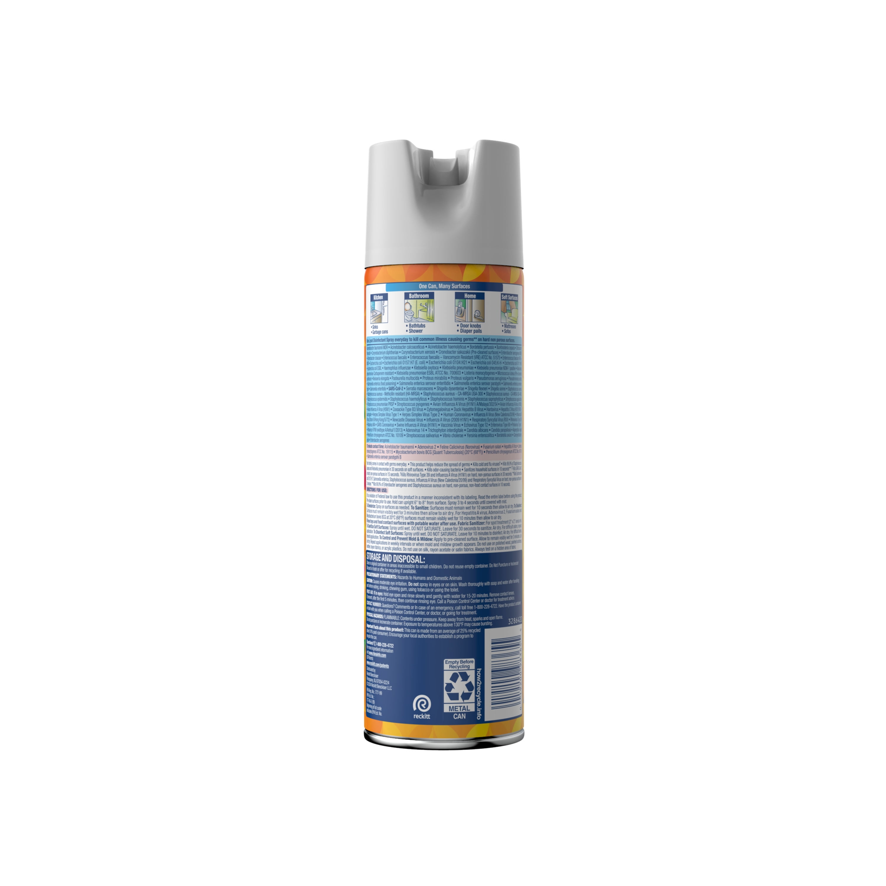 Lysol Brand New Day Disinfectant Spray, Antibacterial Surface Sanitizer and Deodorizer, Mango & Hibiscus (6 Pack, 19 oz) t6185