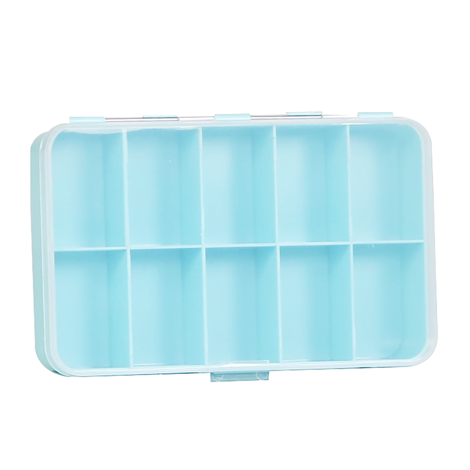 Everything Mary 10 Compartment Plastic Bead Storage Box, Craft Organizer for Jewelry and Beads (Teal, 2 Pack) 7hzke