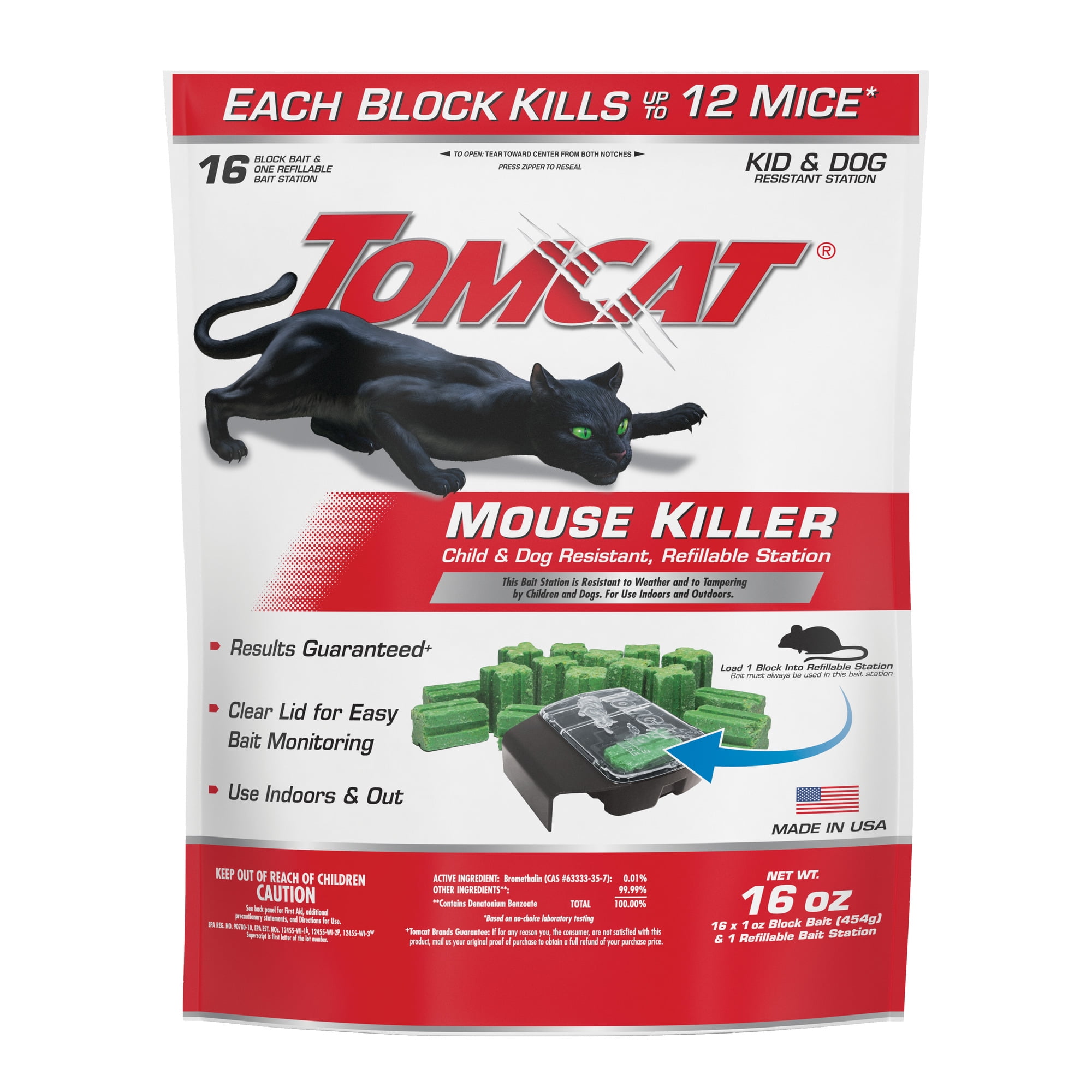 Tomcat Mouse Killer Refillable Bait Station (16 Bait Blocks) 6tv01
