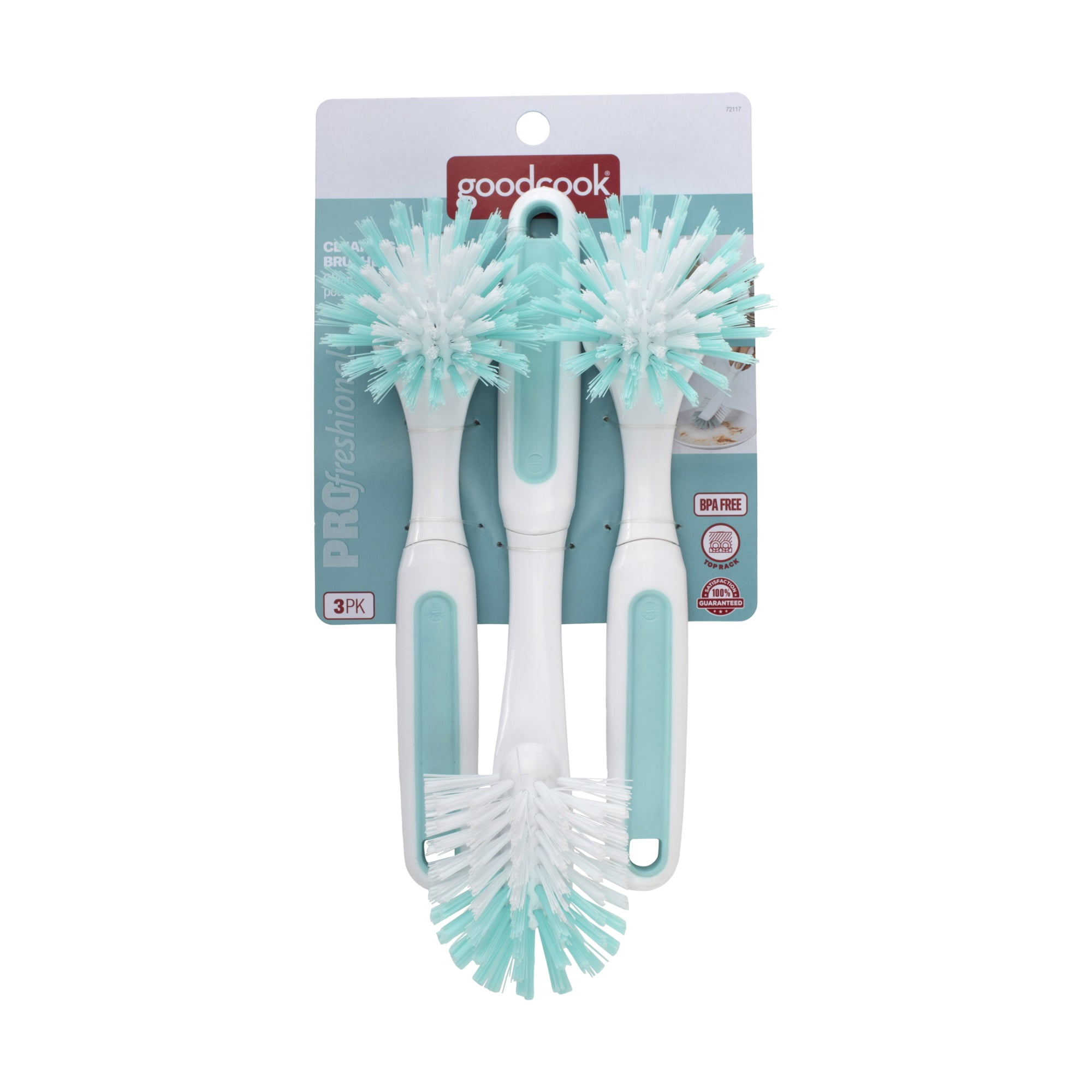 GoodCook PROfreshionals Kitchen Dish Brush Set (White, 3-Piece) ytqwt