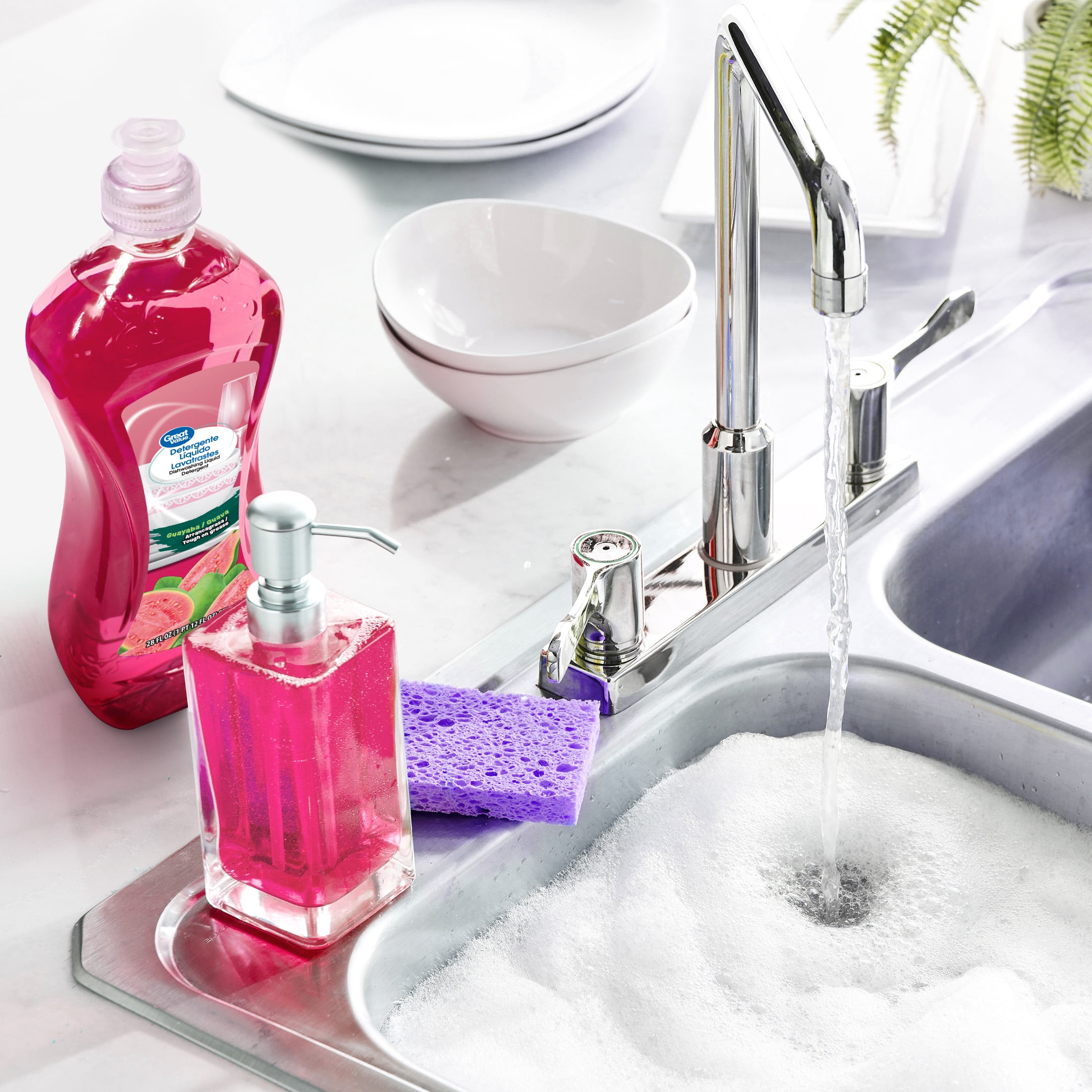 Great Value Dish Washing Liquid Detergent, Grease-Fighting Formula, Guava Scent (28 fl oz) ijb6s