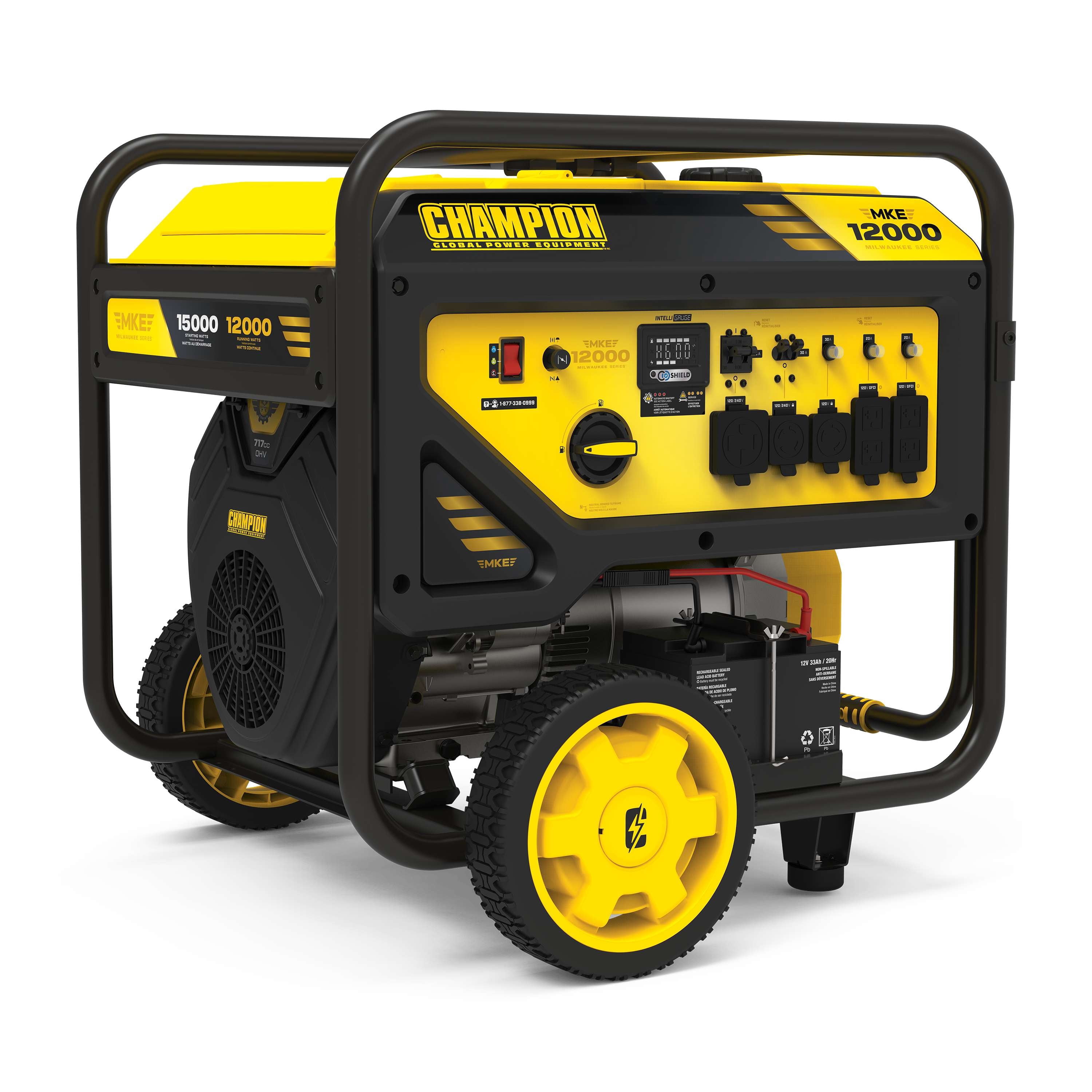 Champion 12,000-Watt Portable Home Backup Generator with Electric Start and CO Shield (15,000 Starting Watts) e1ujh