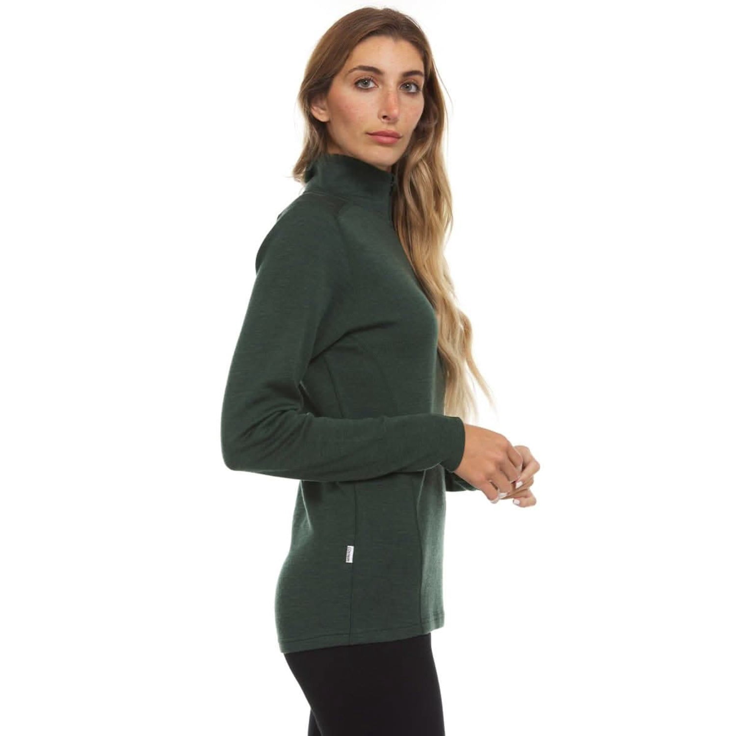 Minus33 Women's Merino Wool 1/4 Zip Midweight Base Layer (Black, Medium) hgpaf