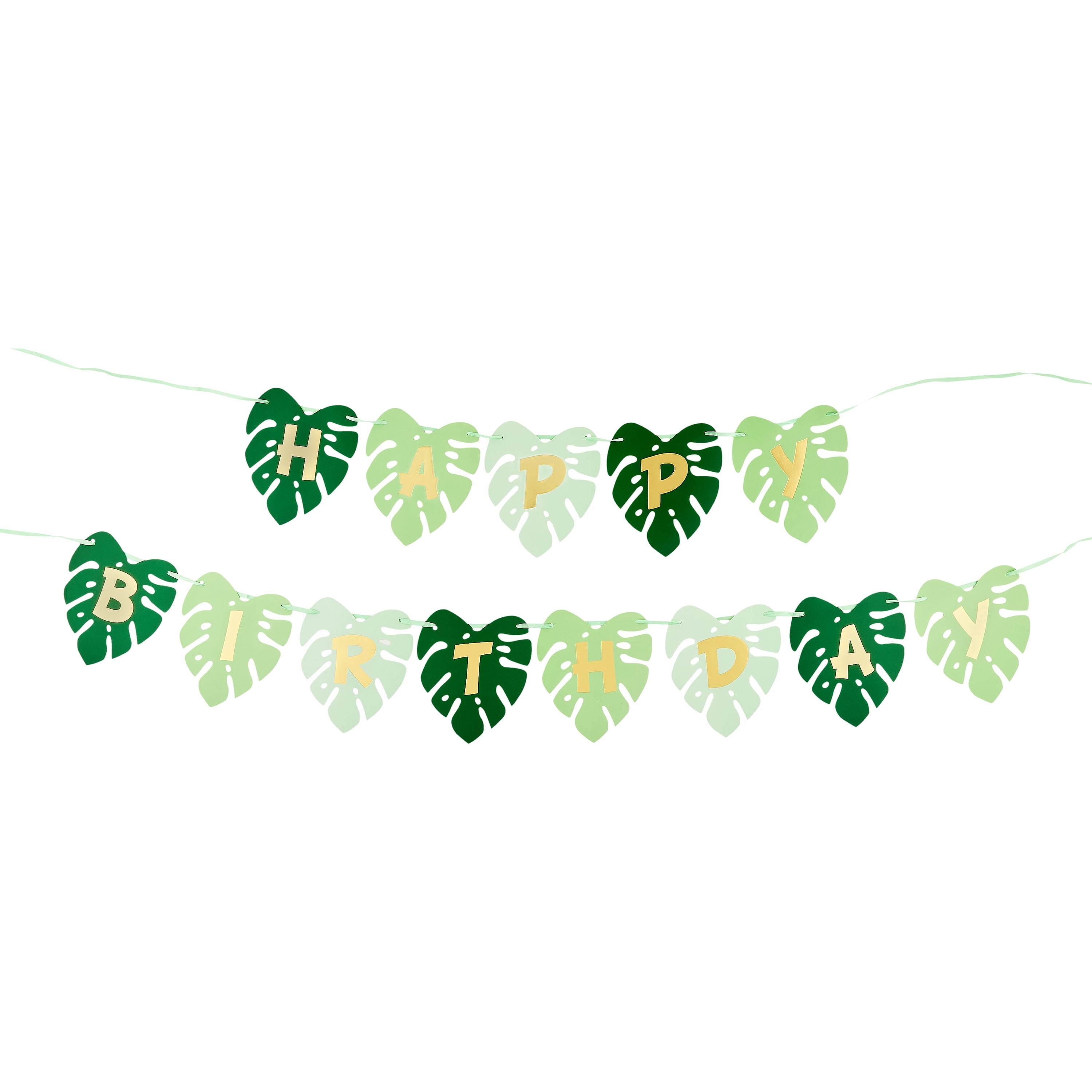Way To Celebrate Happy Birthday Jungle Banner, Gold Foil Lettering, Party Decoration (Gold, 92 in) 4pa3r
