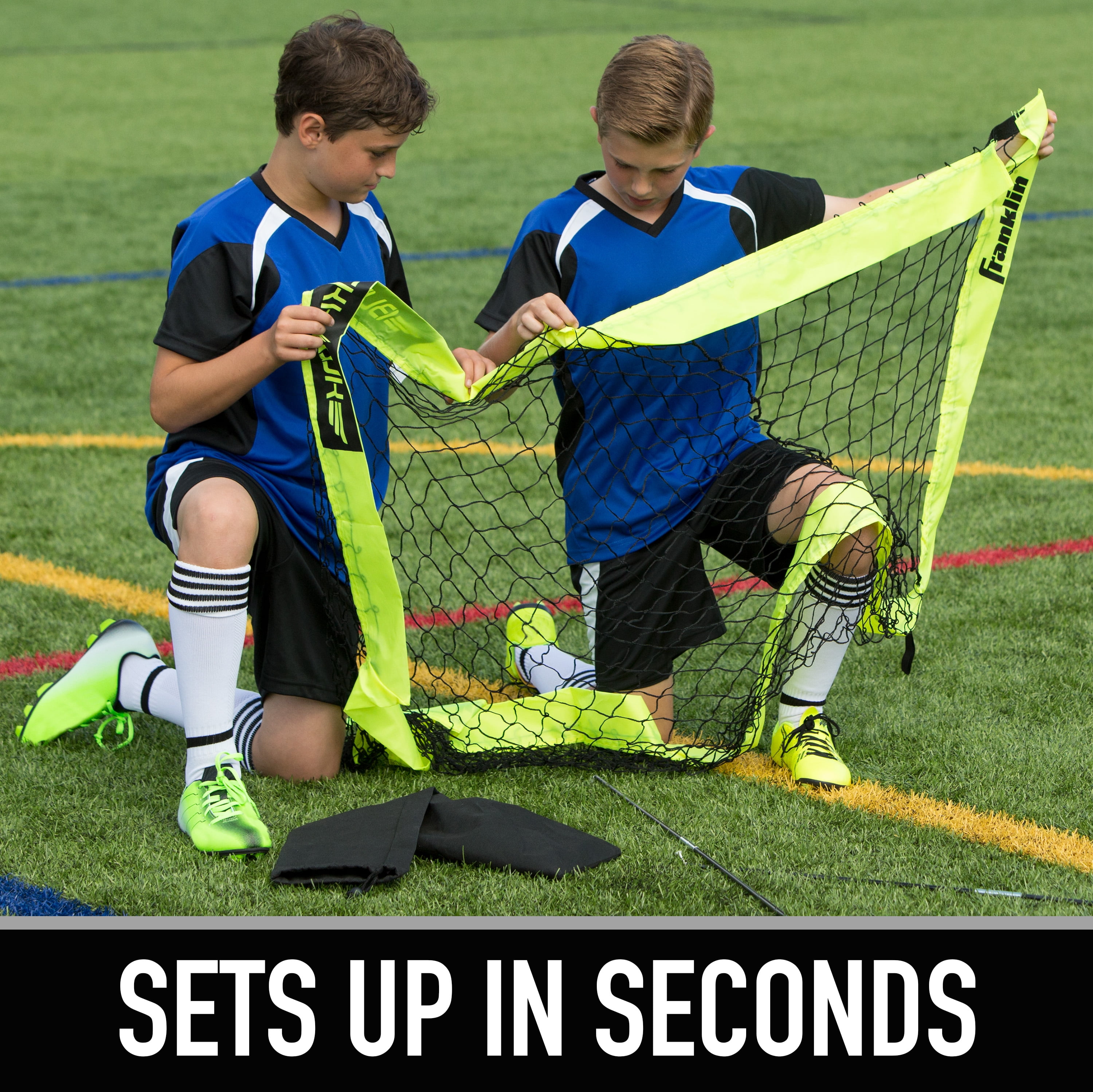 Franklin Sports Blackhawk Pop-Up Soccer Goal, Portable Training Net for Indoor and Outdoor Use (Yellow, 4 ft x 3 ft) g0q4r
