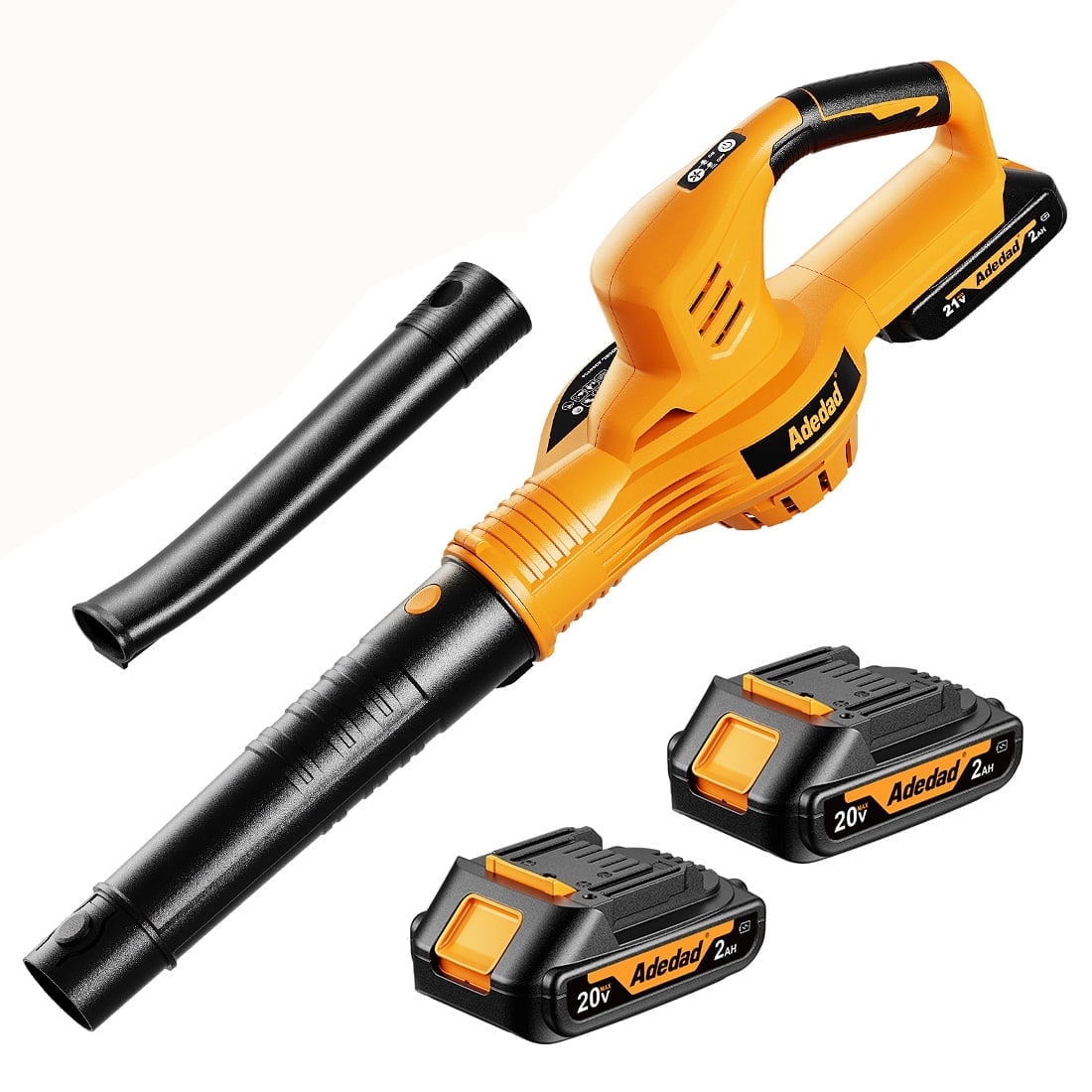 Adedad 20V Cordless Leaf Blower, 150MPH Handheld Electric Yard Blower with Dual Batteries and Charger (Black, 3.3 lb) 0qn1z