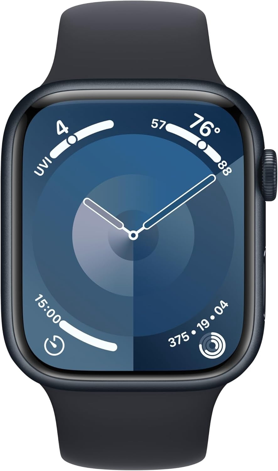 Apple Watch Series 9 GPS 45mm Midnight Aluminum Case with Midnight Sport Band (Refurbished, S/M) eqi2p