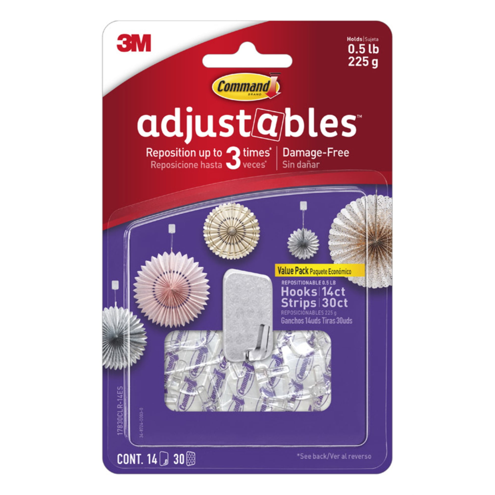 Command Adjustable Adhesive Hooks (Damage-Free Hanging, 14 Pack) tb1qg