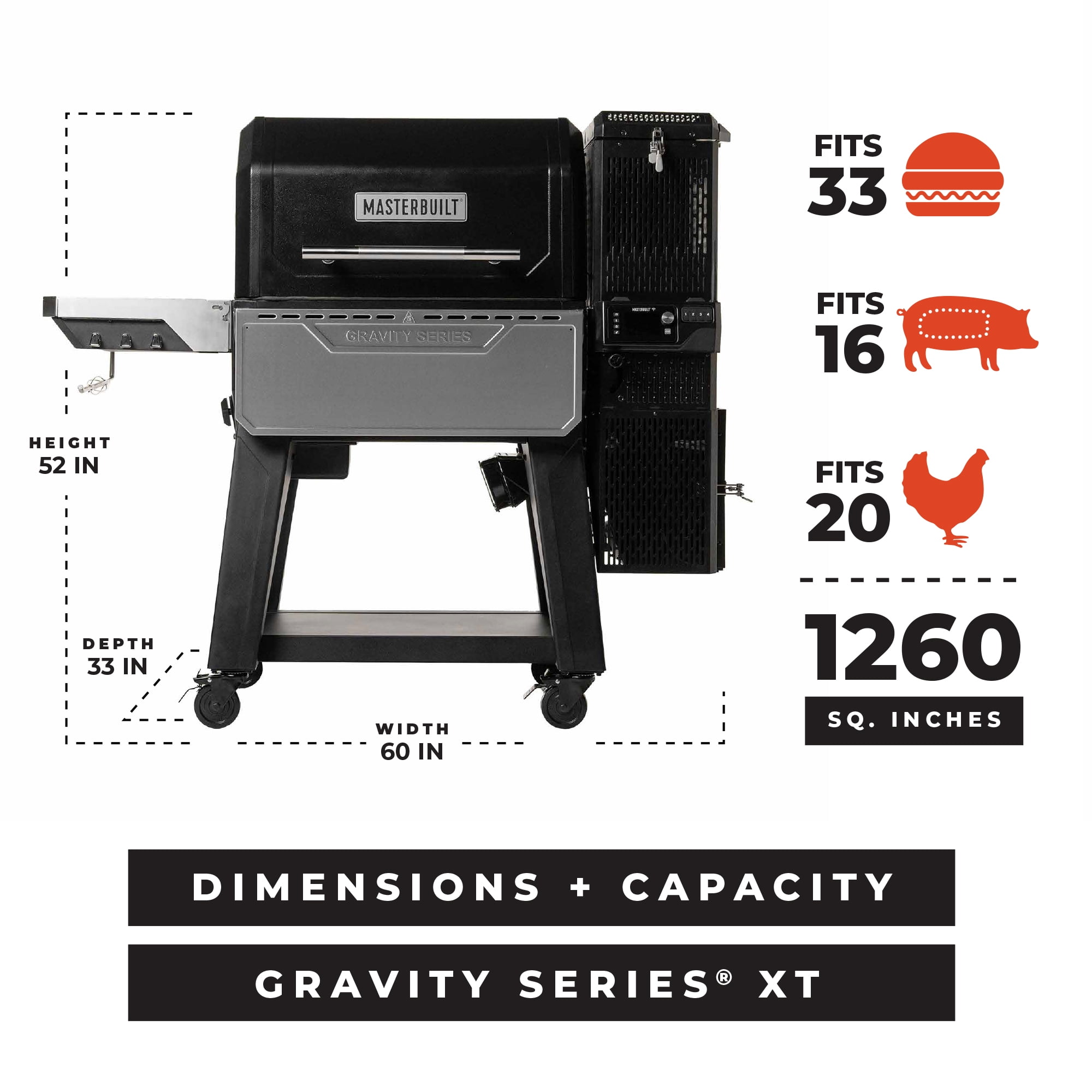 Masterbuilt Gravity Series XT Digital Charcoal Grill and Smoker (1,260 sq in) lykxn