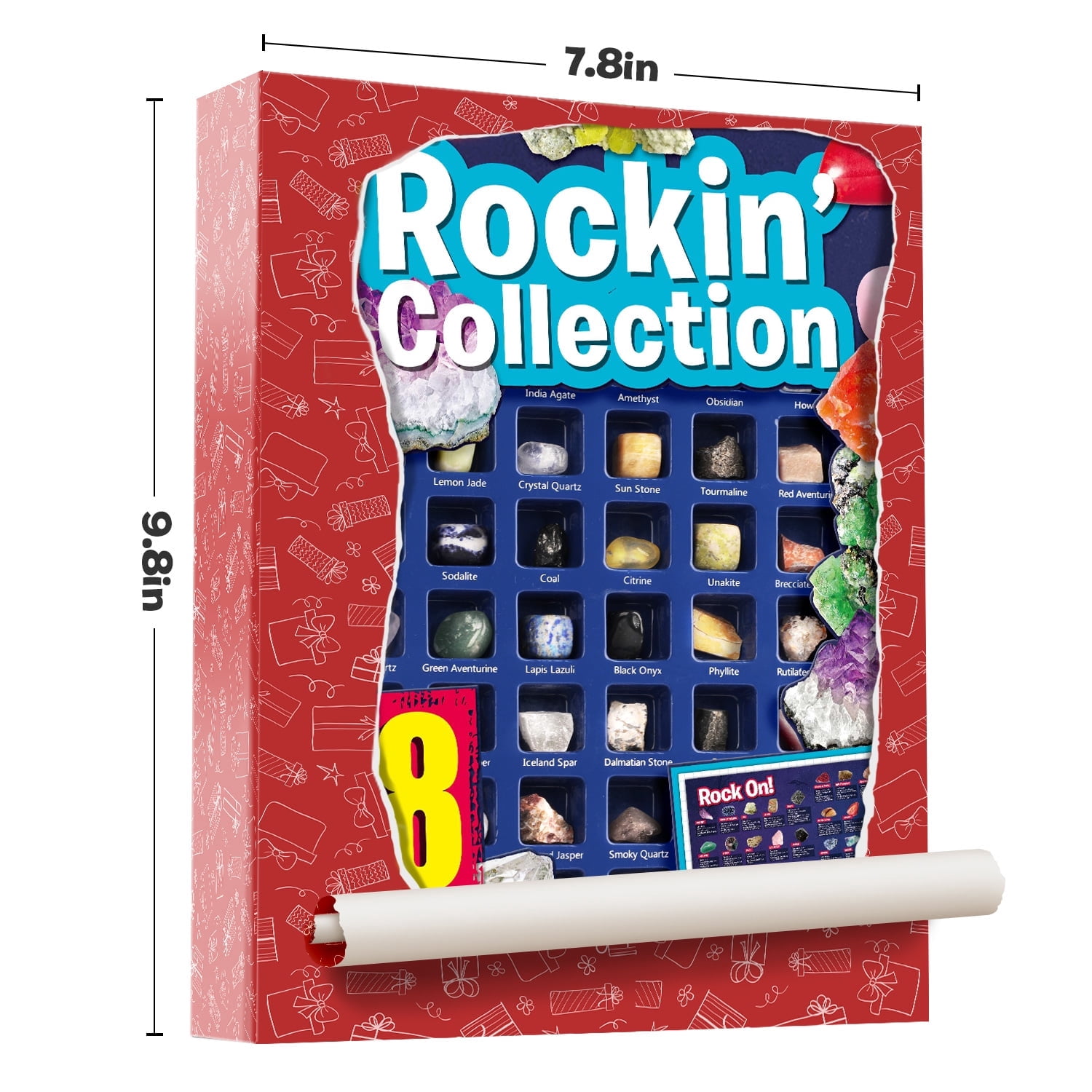 Piano Potato Rock and Mineral Collection Kit, Educational Geology Science Set for Kids (48 Pieces) ndci3