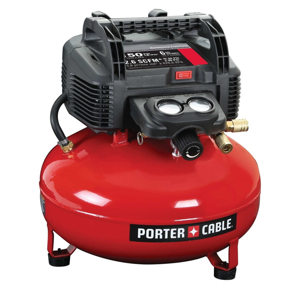 PORTER-CABLE C2002-ECOM Oil-Free Pancake Air Compressor (6 gal) uhukt