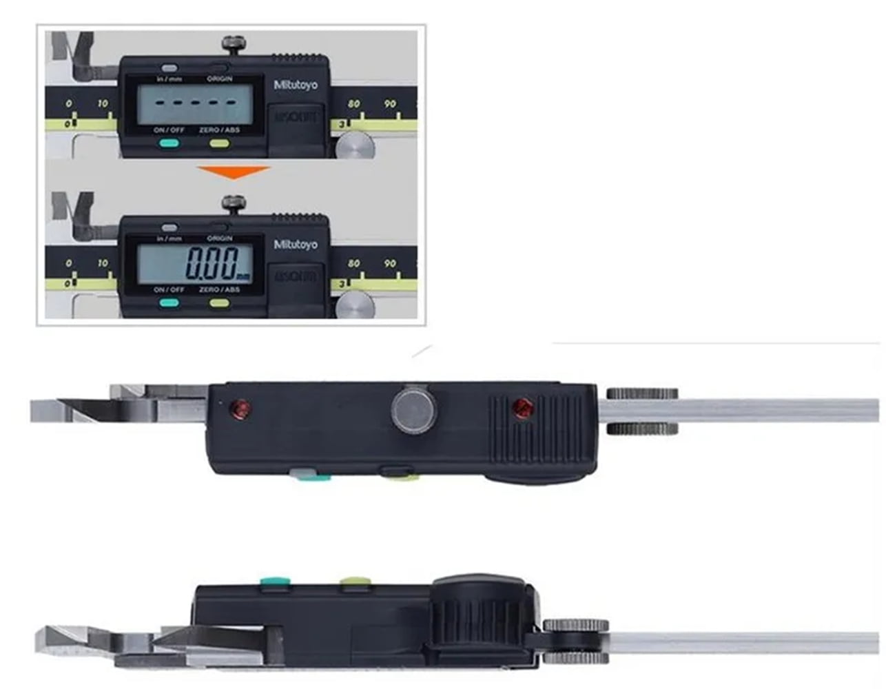 Mitutoyo 500-193-30 AOS Digital Caliper, Stainless Steel Precision Measuring Tool, Large LCD Display (0 to 12 in) za63d