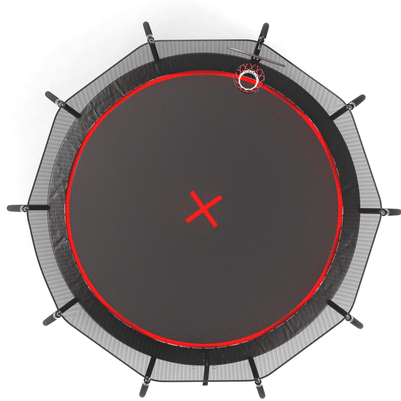 Comfort Stretch 12ft Round Trampoline with Safety Enclosure, Basketball Hoop & Ladder (Black, 12ft) 2j6ou