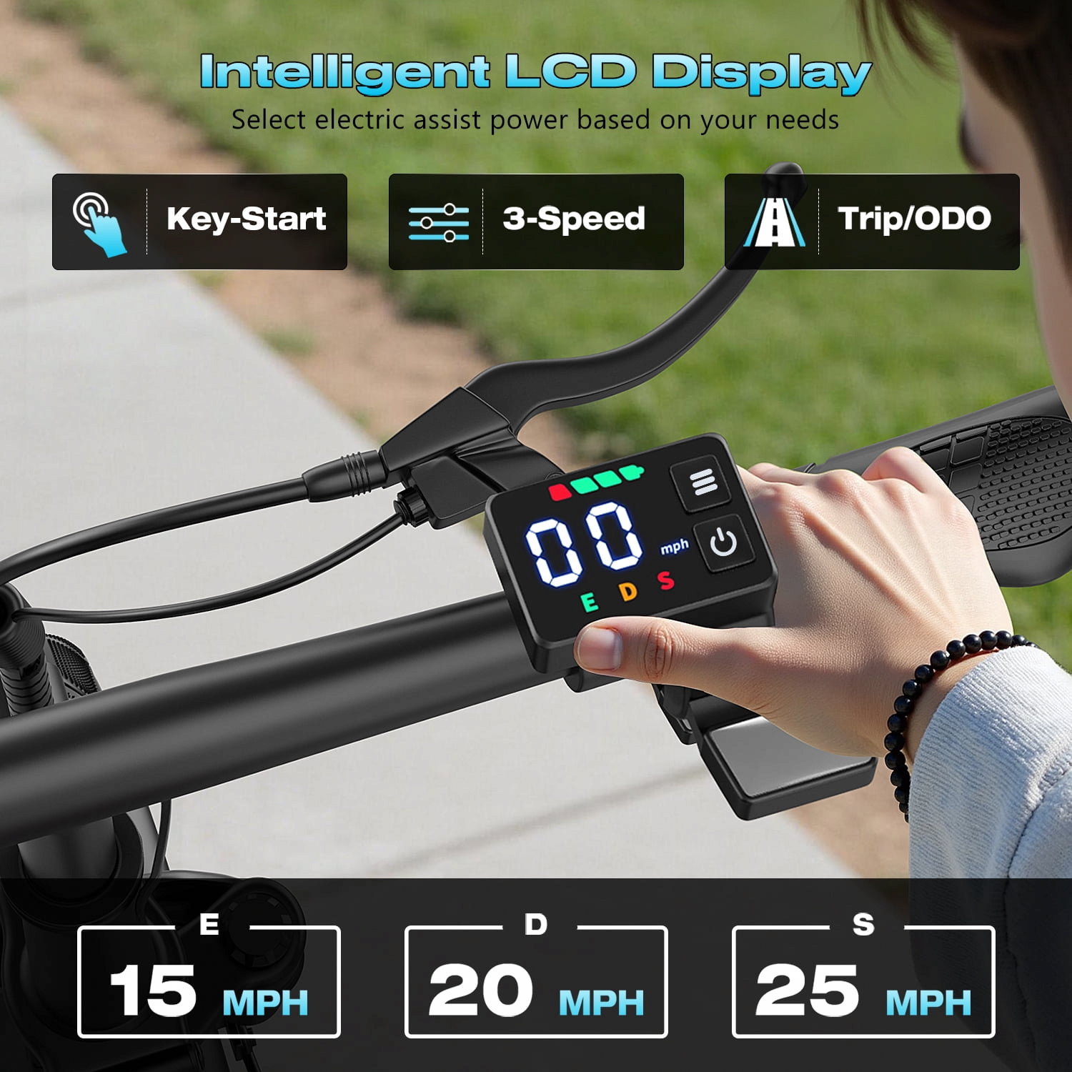 ASKGO 1200W Electric Scooter with Seat, 25MPH Top Speed, 35-Mile Range, 14-inch Puncture-Resistant Tires, Dual Disc Brakes (Black, 365 lbs Capacity) tyed7
