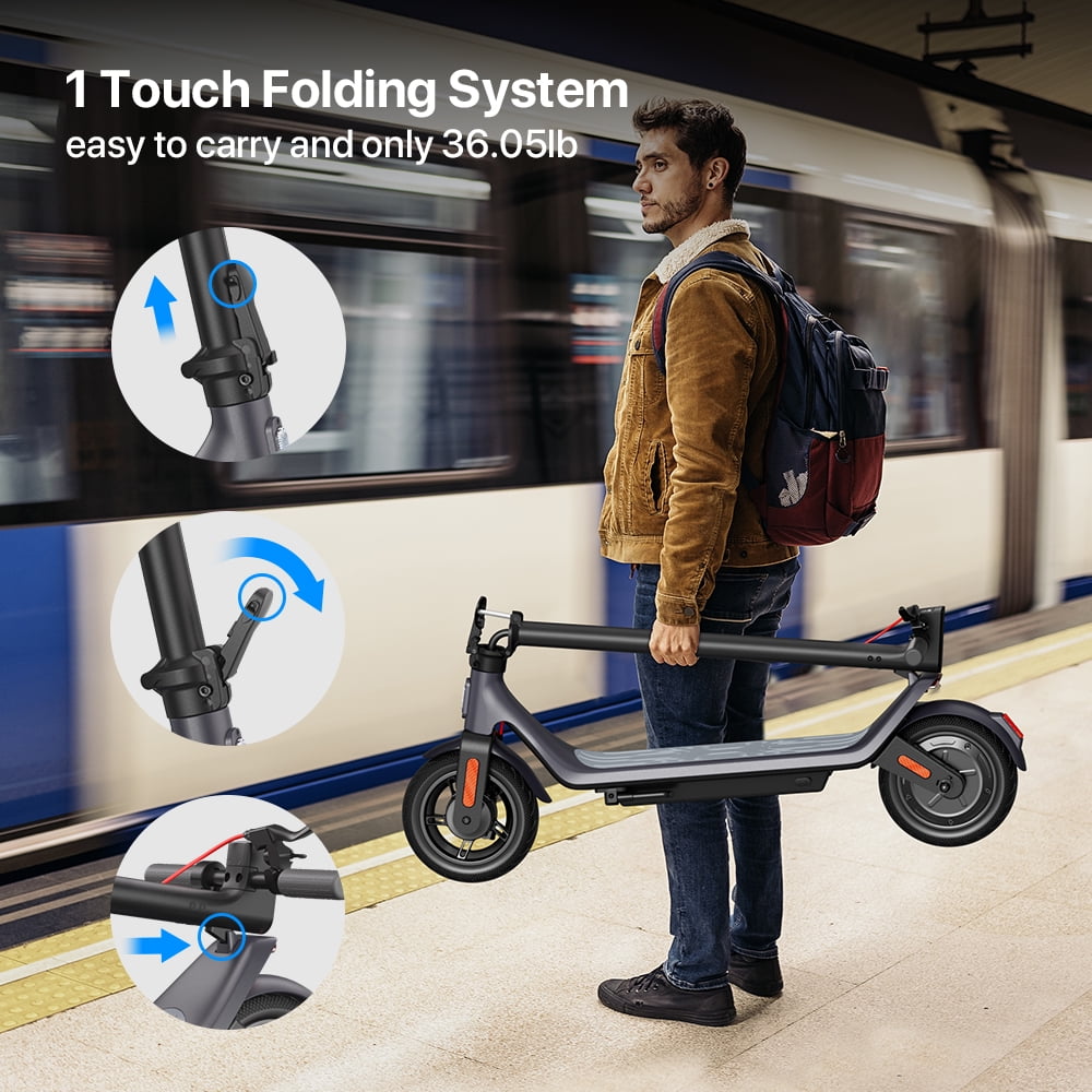Golucky Electric Scooter, Foldable Commuter E-Scooter with Smart App Control, 350W Motor, 15 MPH Max Speed, 19 Mile Range (10 in Tires) xr6t8