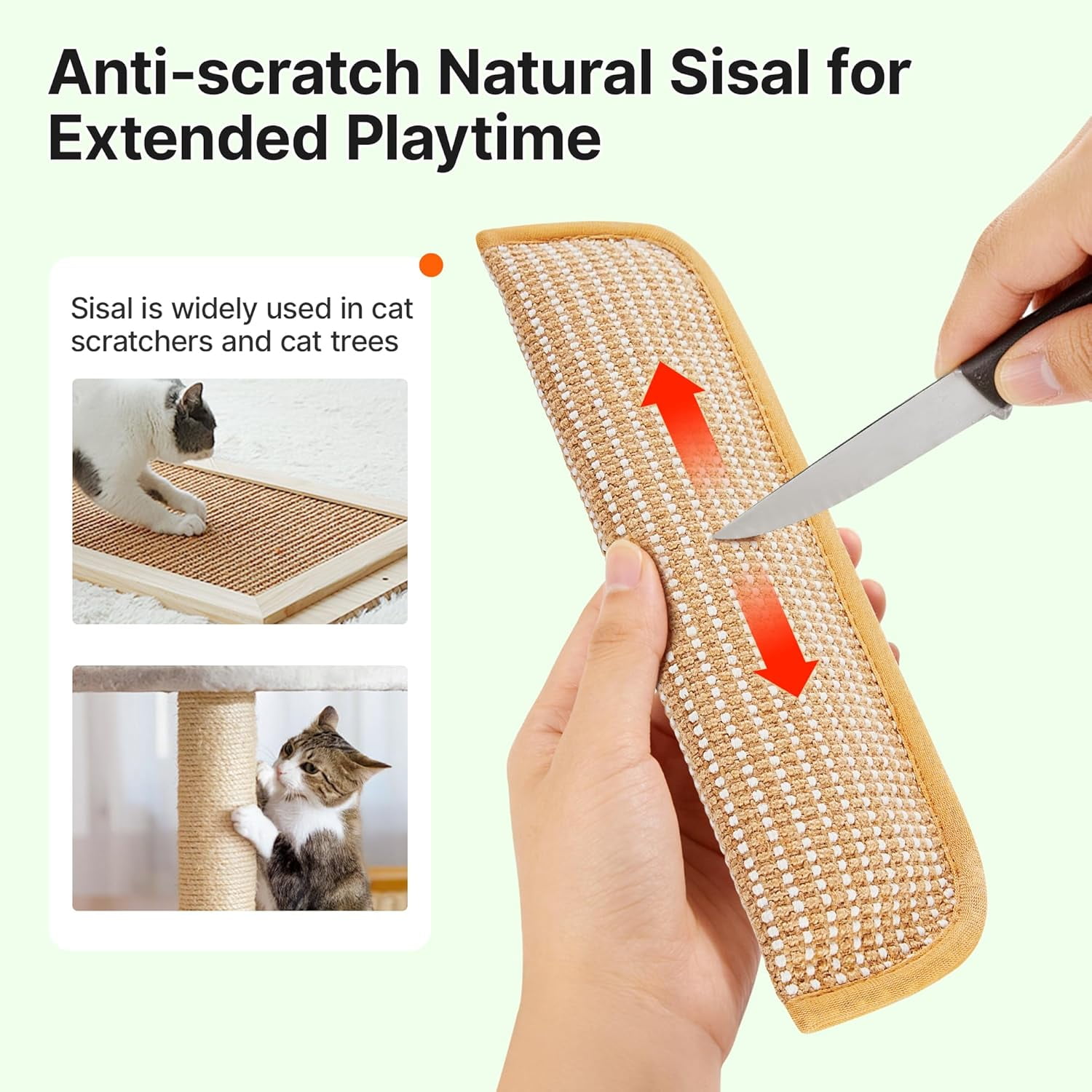 Alausala Catnip Kicker Toys for Indoor Cats, Durable Sisal Scratching Pad and Teething Toy (2 Pack, 13.4 in x 3.7 in) u94k0
