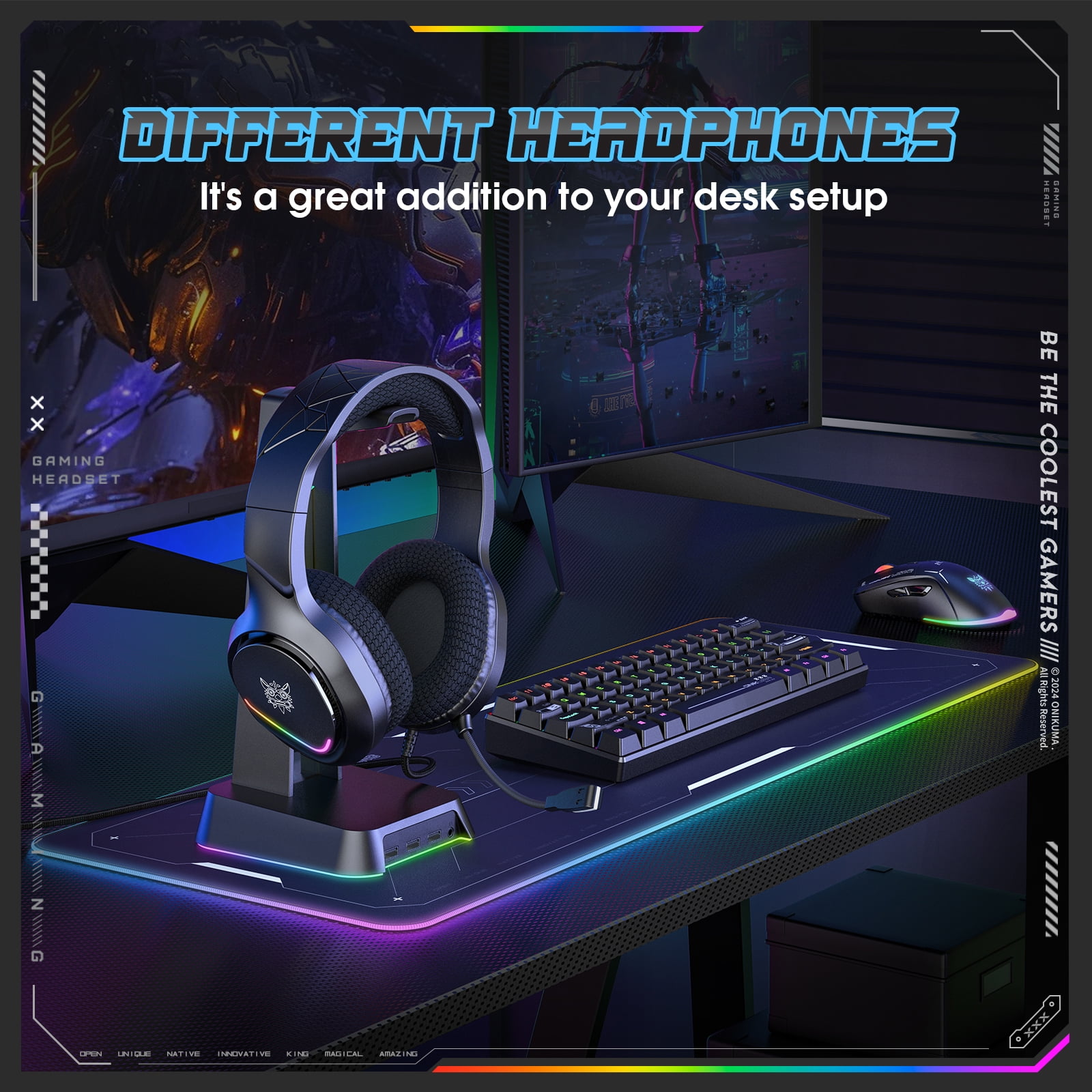 Siivton Gaming Headset with Noise Cancelling Microphone, Over-Ear Stereo Headphones for PC, PS4, PS5, Xbox (Black, 1 Pack) 5z4du