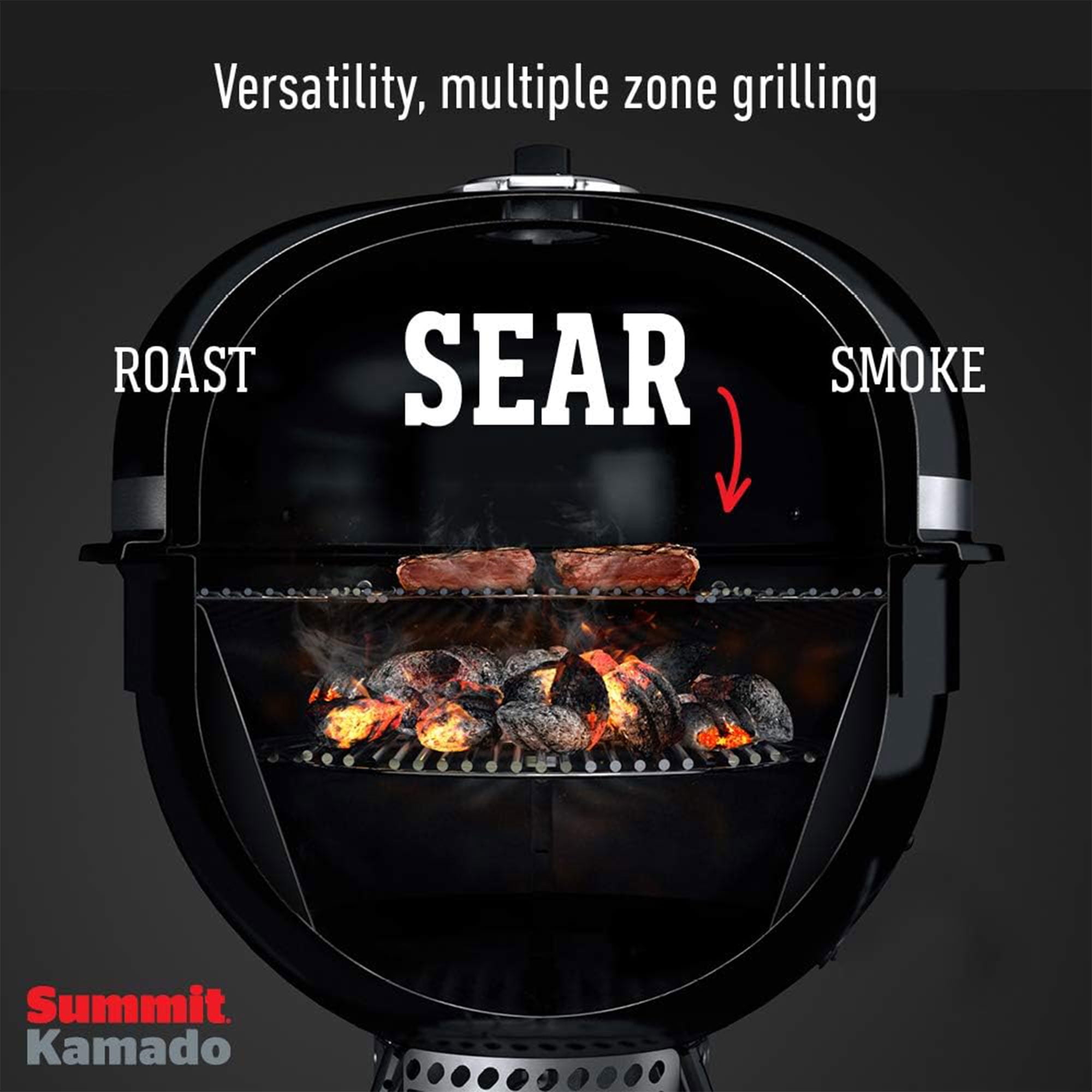 Weber Summit Kamado E6 Charcoal Grill with Stainless Steel Lid (Black, 34.8 in x 35.8 in x 44.9 in) 1lwxk