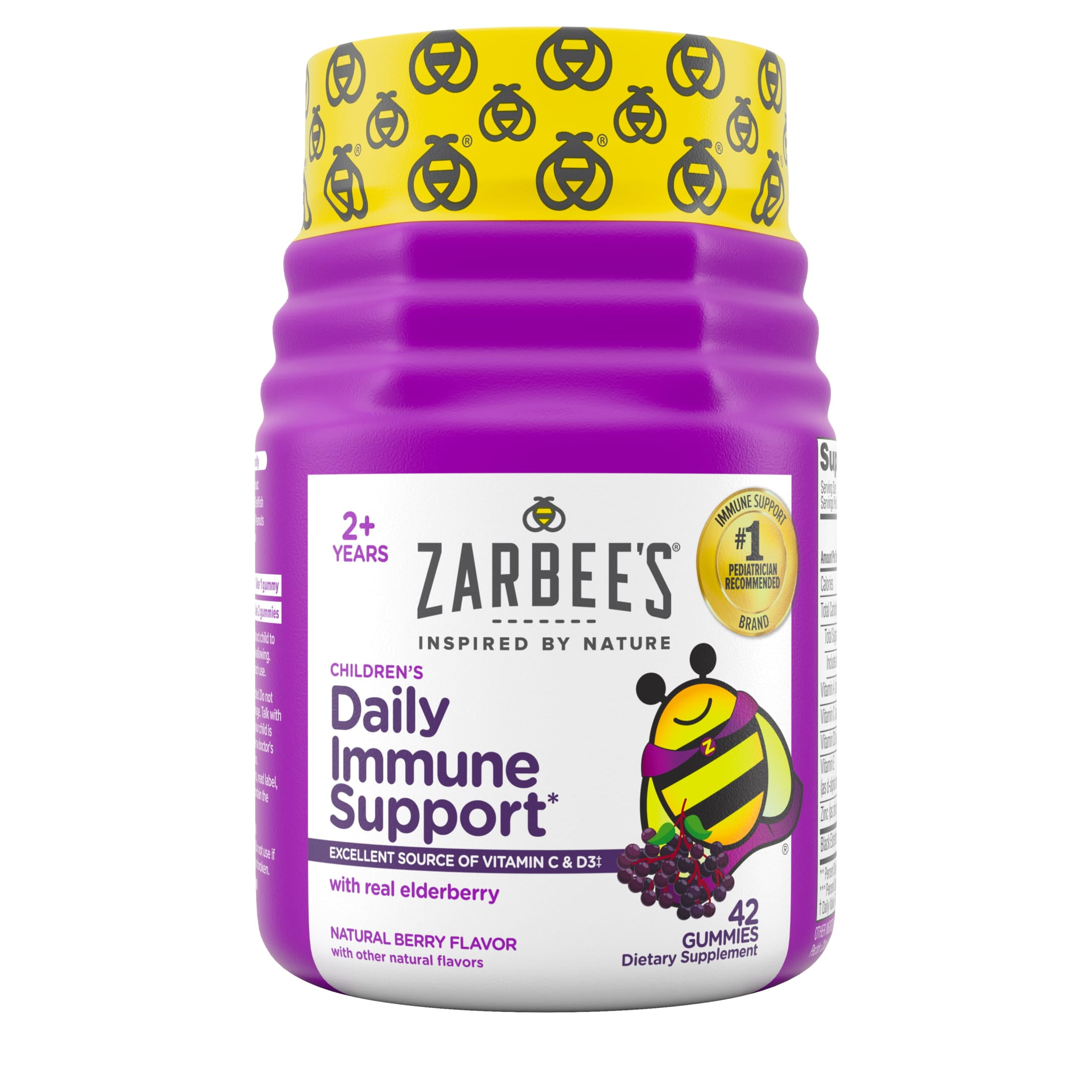 Zarbee's Children's Daily Immune Support Gummies with Elderberry and Vitamins (42 Count) wmawj